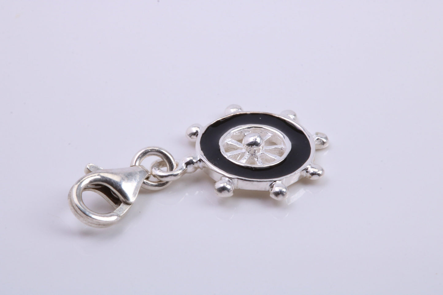 Helm Charm, Traditional Charm, Made from Solid 925 Grade Sterling Silver, Complete with Attachment Link