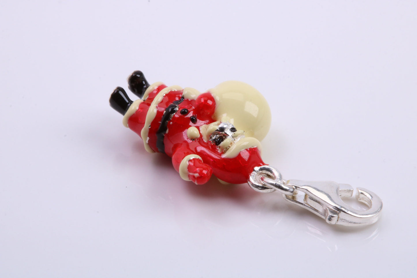 Father Christmas Charm, Traditional Charm, Made from Solid 925 Grade Sterling Silver, Complete with Attachment Link
