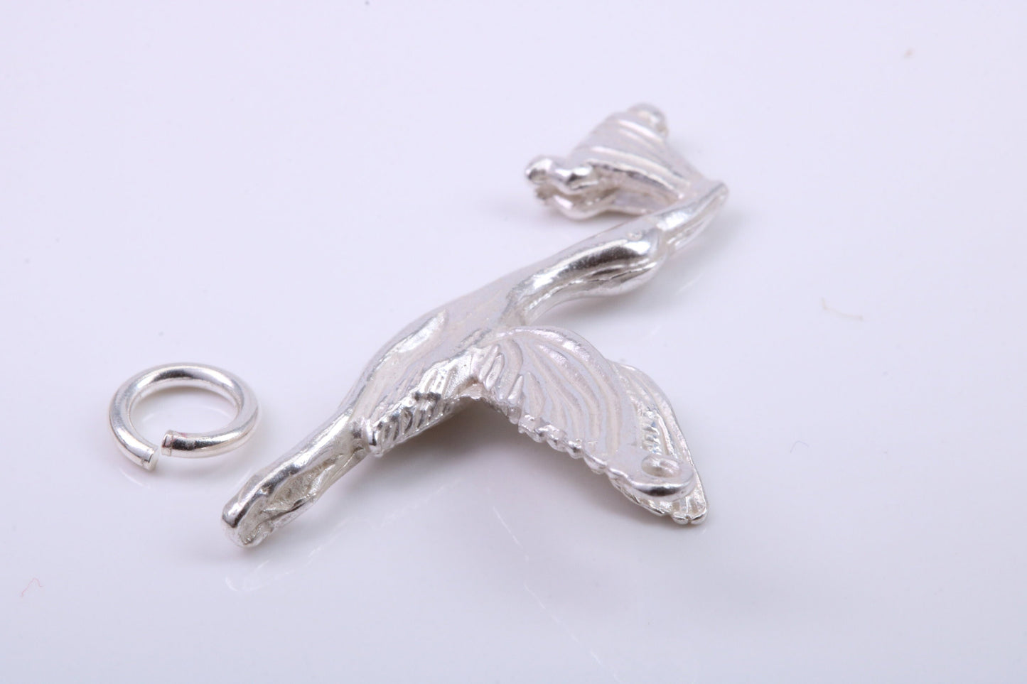 Flying Stork Delivering Baby Charm, Traditional Charm, Made from Solid 925 Grade Sterling Silver, Complete with Attachment Link