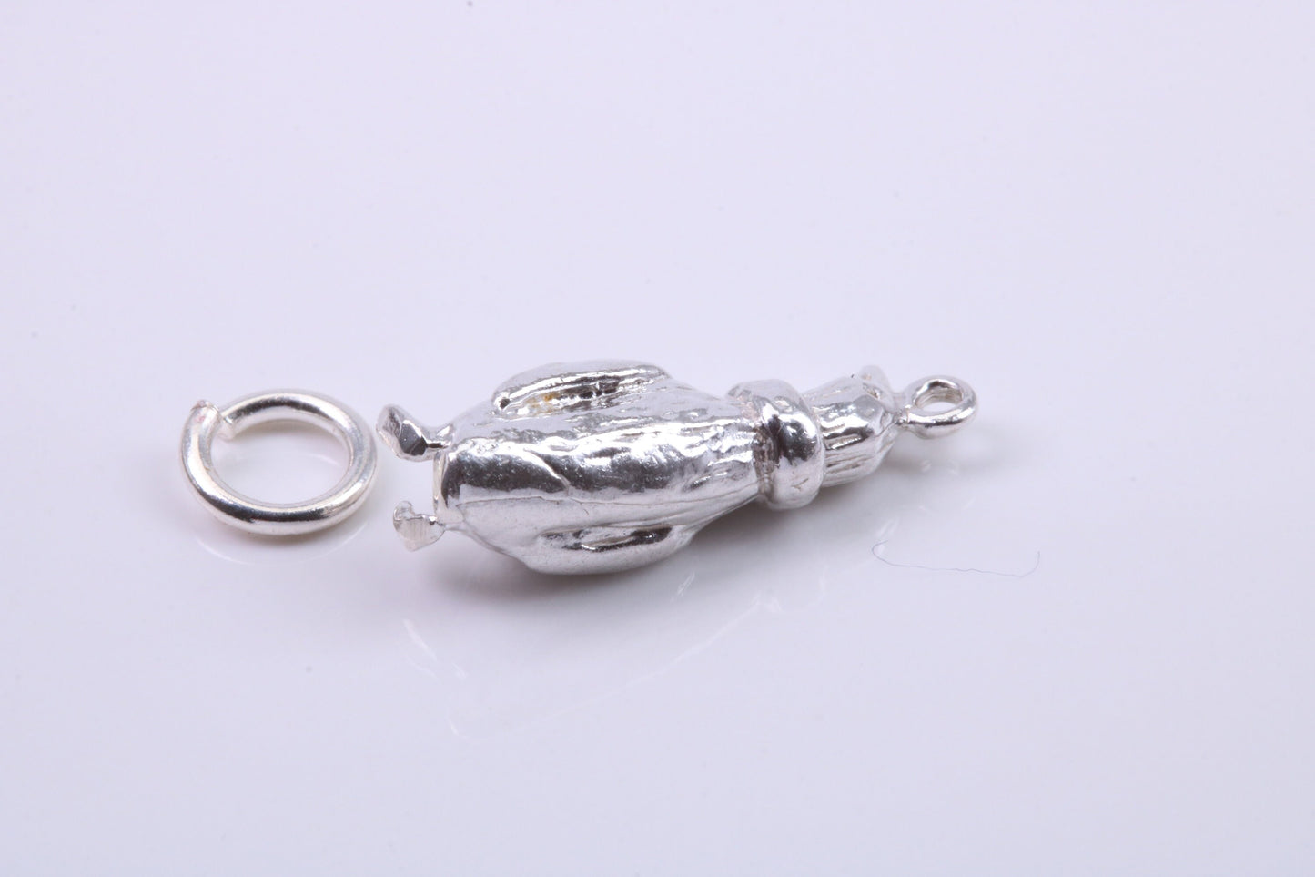 Penguin Charm, Traditional Charm, Made from Solid 925 Grade Sterling Silver, Complete with Attachment Link