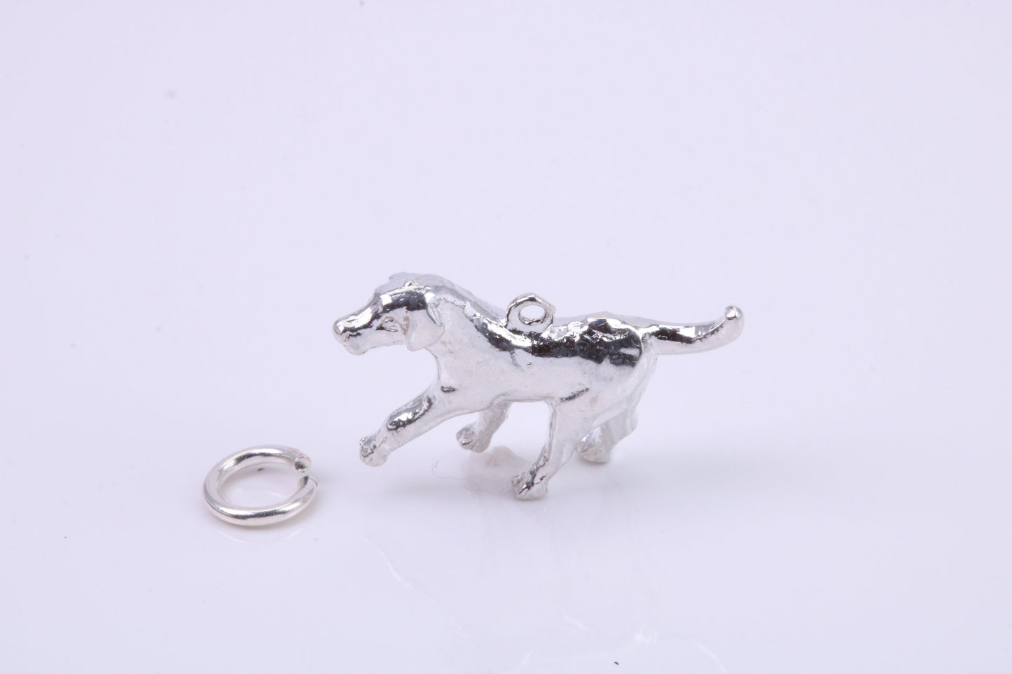 Fox Hound Dog Charm, Traditional Charm, Made from Solid 925 Grade Sterling Silver, Complete with Attachment Link