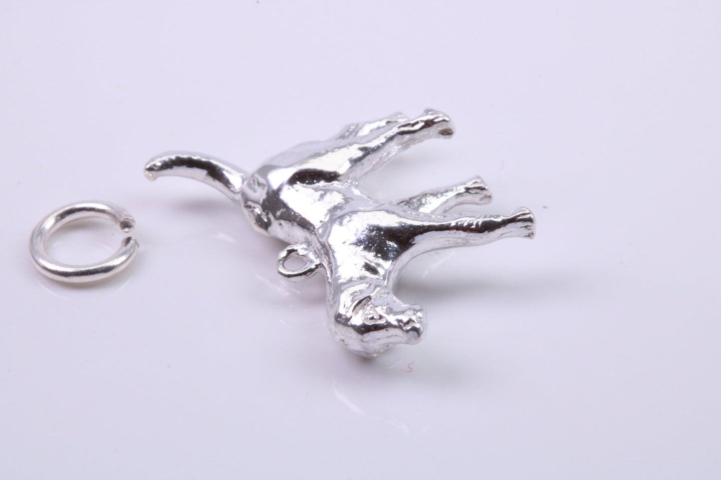 Fox Hound Dog Charm, Traditional Charm, Made from Solid 925 Grade Sterling Silver, Complete with Attachment Link