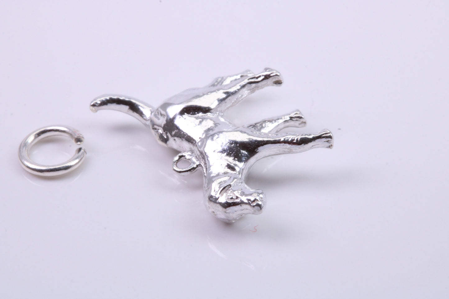 Fox Hound Dog Charm, Traditional Charm, Made from Solid 925 Grade Sterling Silver, Complete with Attachment Link