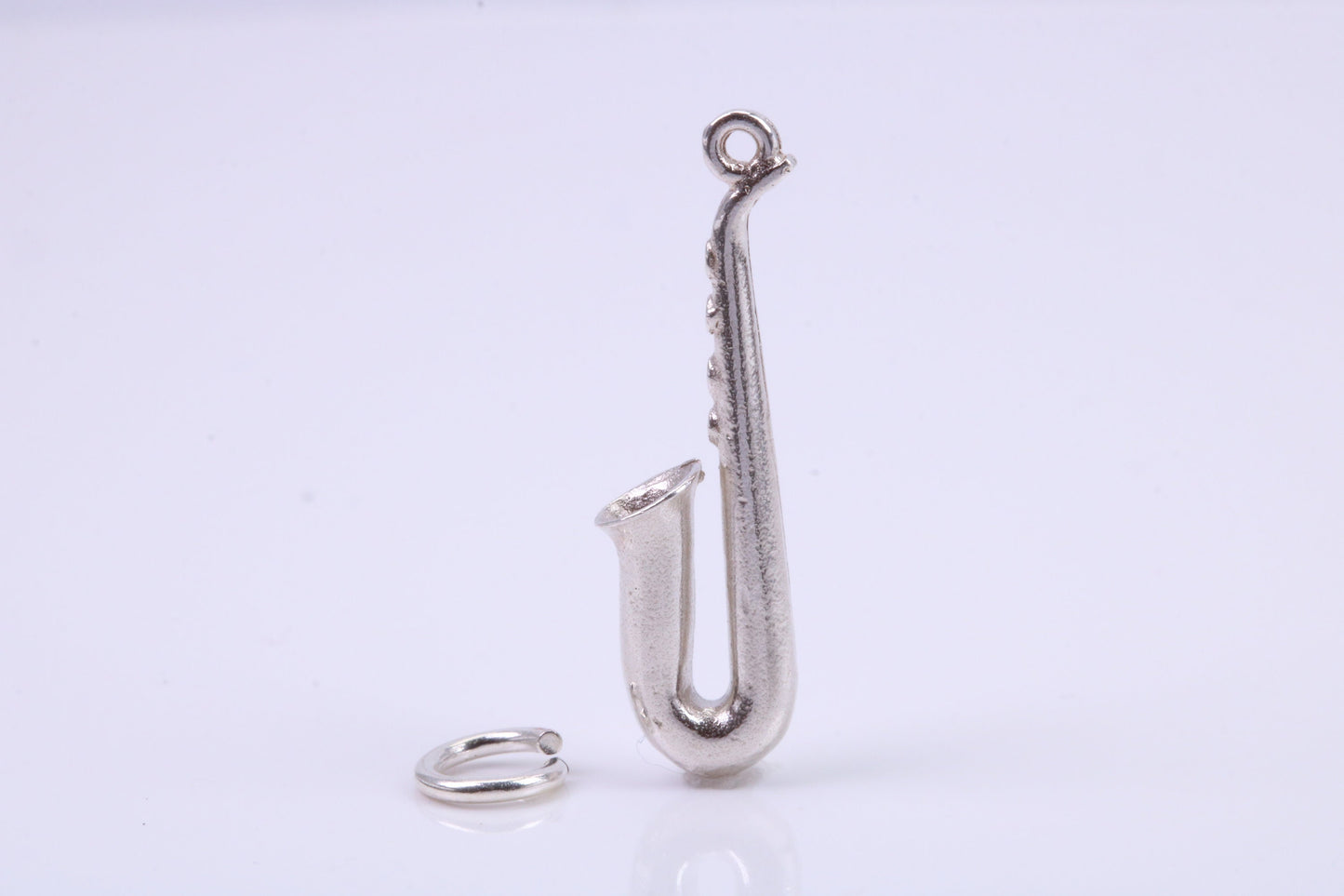 Saxophone Charm, Traditional Charm, Made from Solid 925 Grade Sterling Silver, Complete with Attachment Link