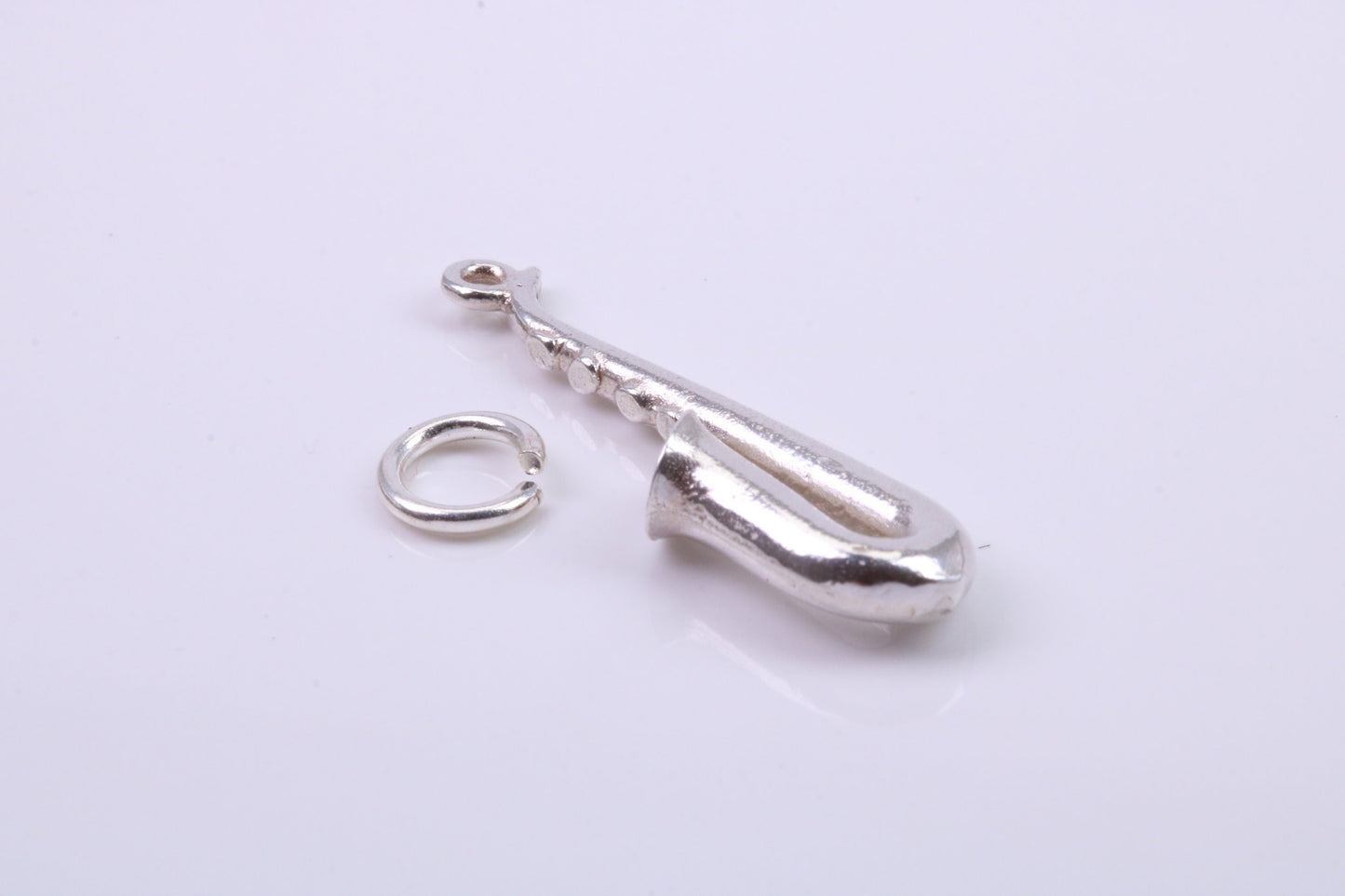 Saxophone Charm, Traditional Charm, Made from Solid 925 Grade Sterling Silver, Complete with Attachment Link