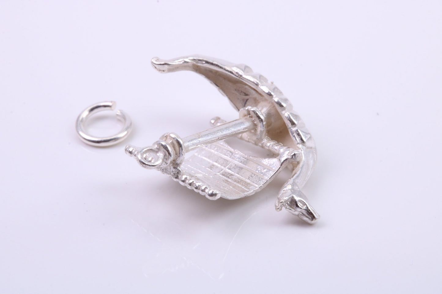 Viking Boat Charm, Traditional Charm, Made from Solid 925 Grade Sterling Silver, Complete with Attachment Link