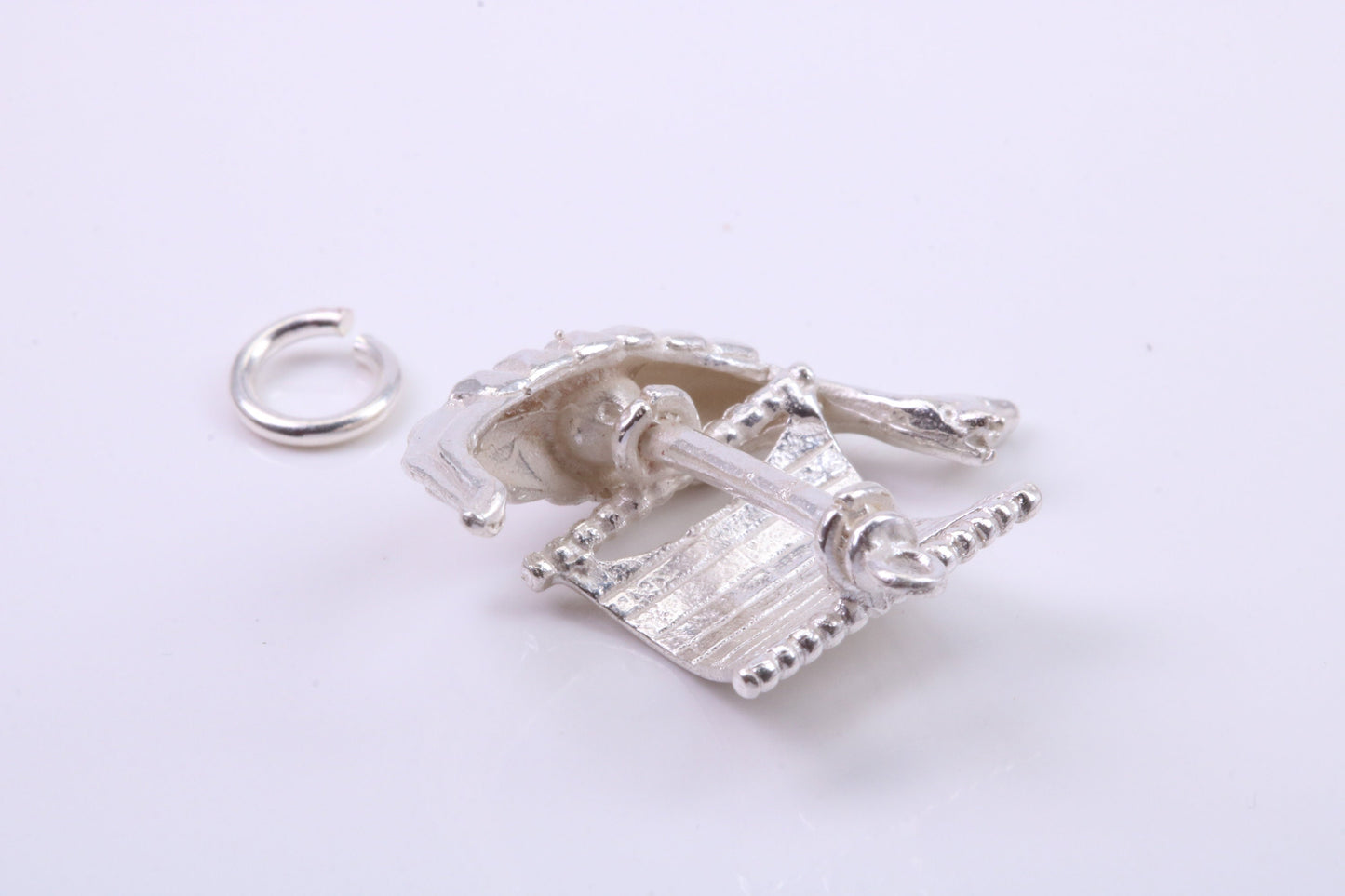 Viking Boat Charm, Traditional Charm, Made from Solid 925 Grade Sterling Silver, Complete with Attachment Link