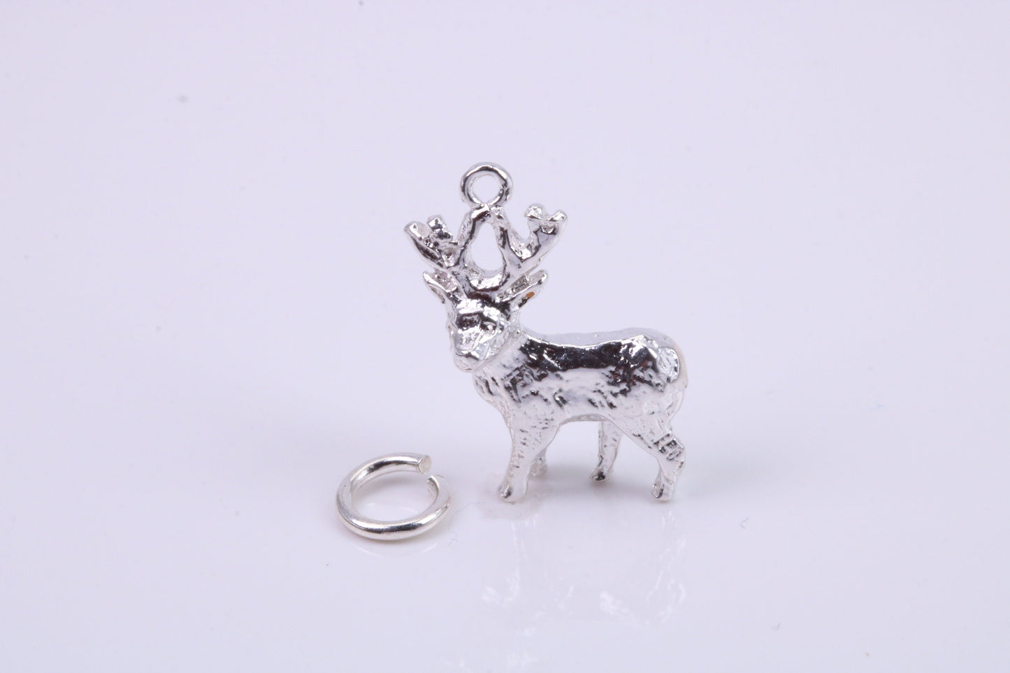 Deer Charm, Traditional Charm, Made from Solid 925 Grade Sterling Silver, Complete with Attachment Link