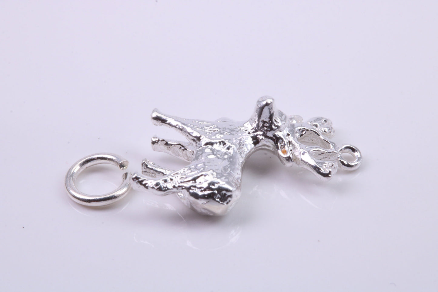 Deer Charm, Traditional Charm, Made from Solid 925 Grade Sterling Silver, Complete with Attachment Link