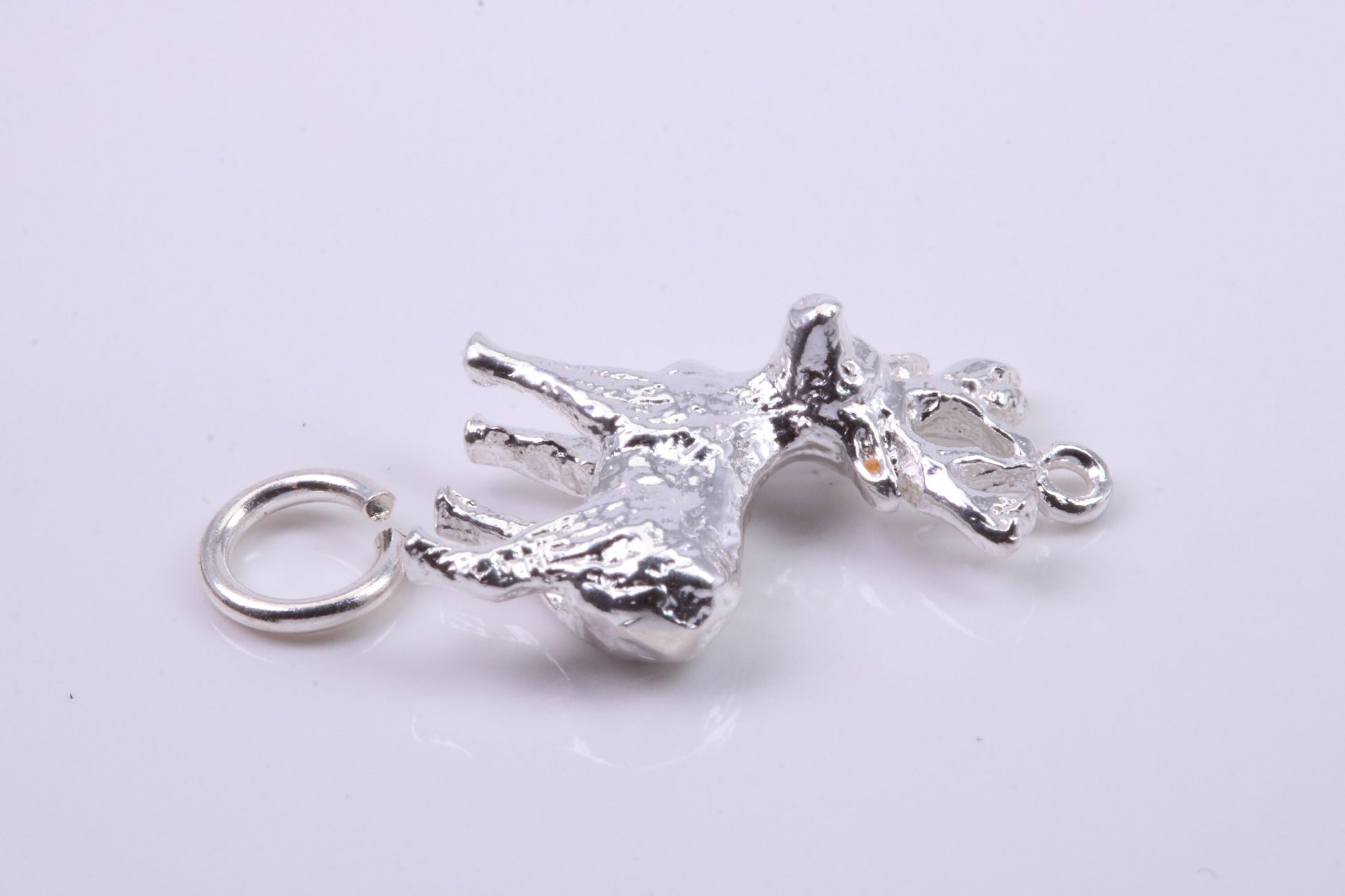 Deer Charm, Traditional Charm, Made from Solid 925 Grade Sterling Silver, Complete with Attachment Link