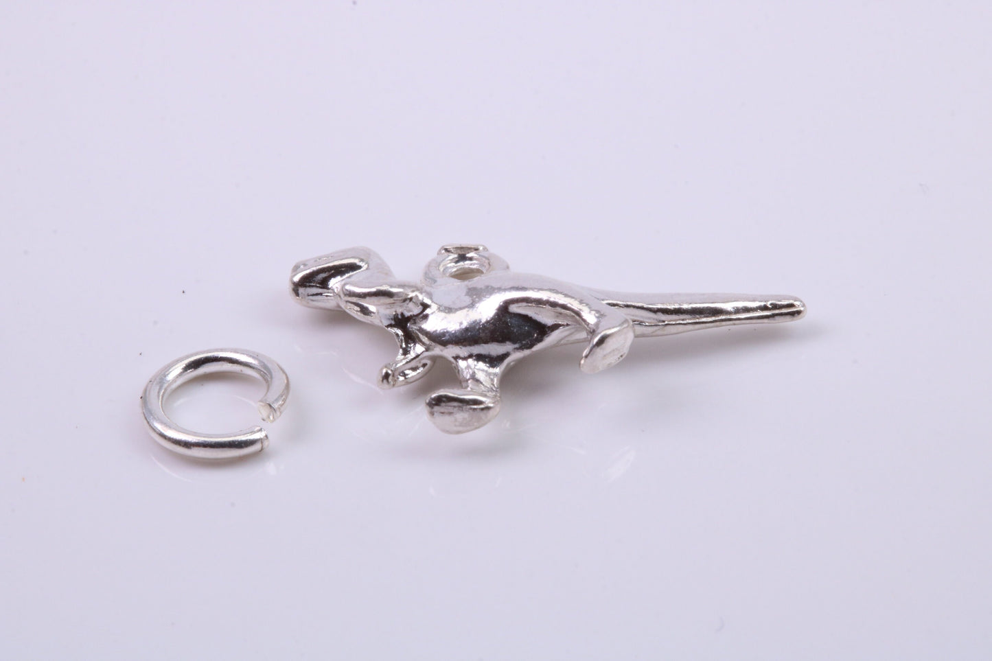 Dinosaur Charm, Traditional Charm, Made from Solid 925 Grade Sterling Silver, Complete with Attachment Link
