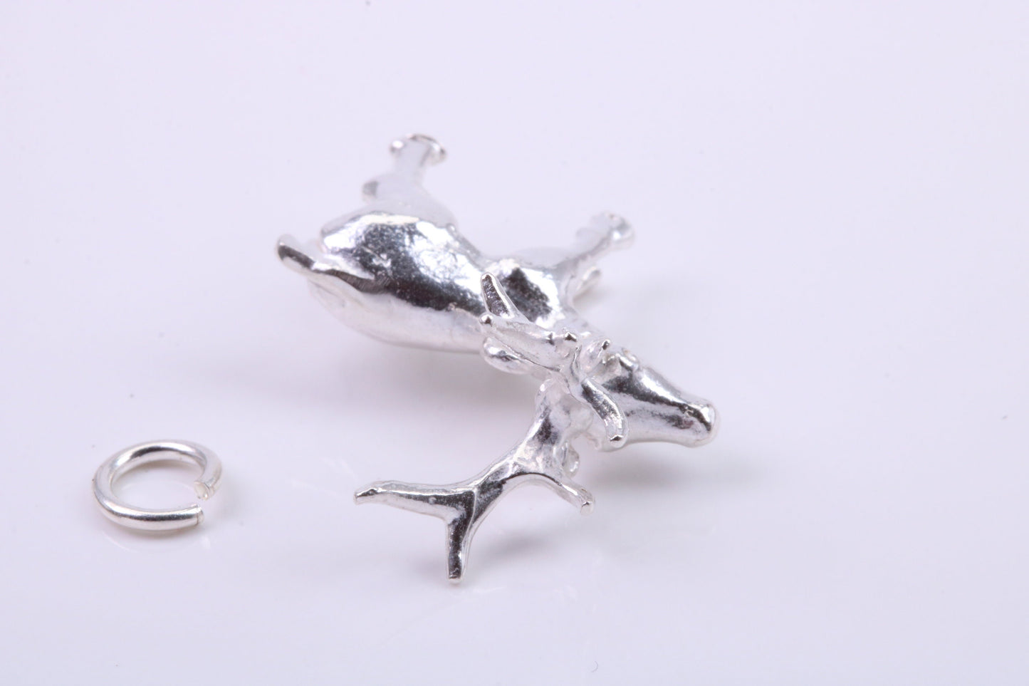 Stag Charm, Traditional Charm, Made from Solid 925 Grade Sterling Silver, Complete with Attachment Link