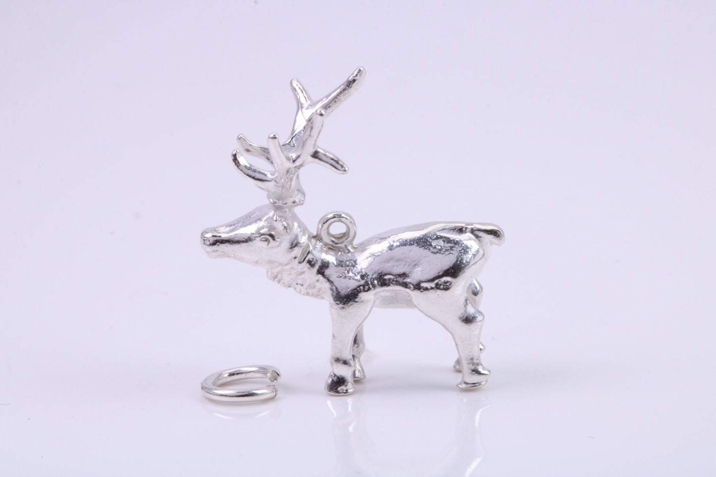 Stag Charm, Traditional Charm, Made from Solid 925 Grade Sterling Silver, Complete with Attachment Link