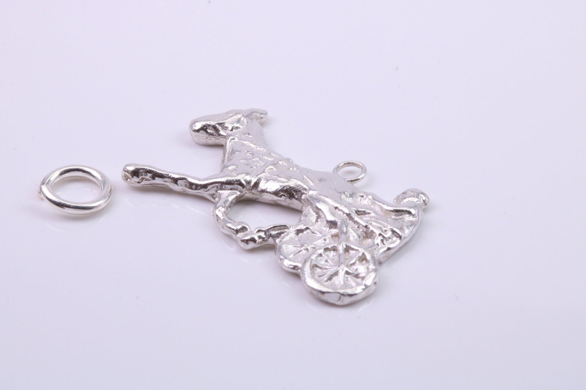 Chariot charm, Traditional Charm, Made from Solid 925 Grade Sterling Silver, Complete with Attachment Link