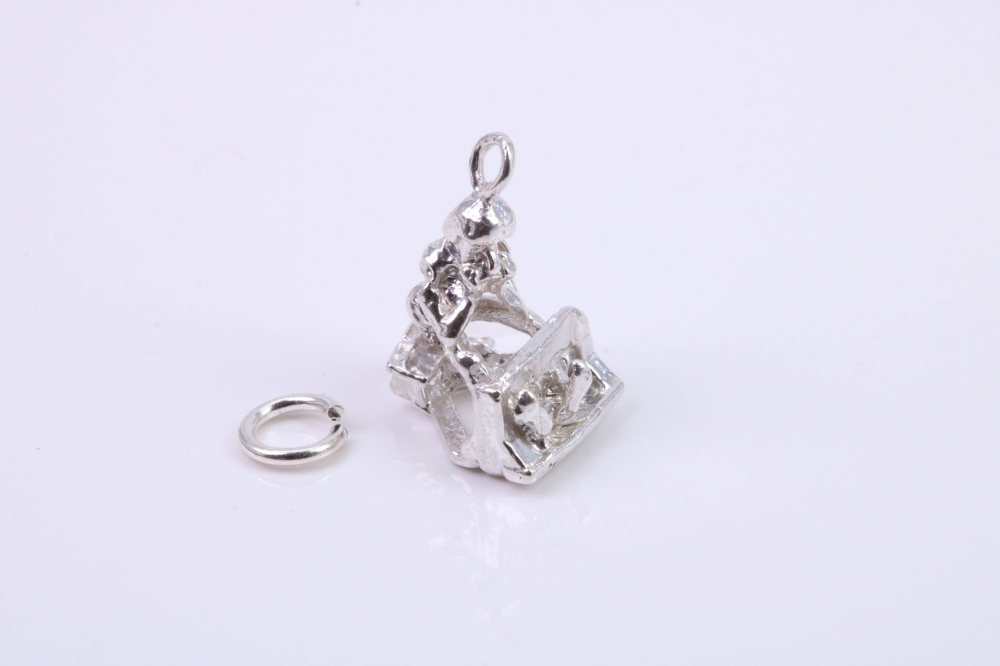 Man in Shackles Charm, Traditional Charm, Made from Solid 925 Grade Sterling Silver, Complete with Attachment Link