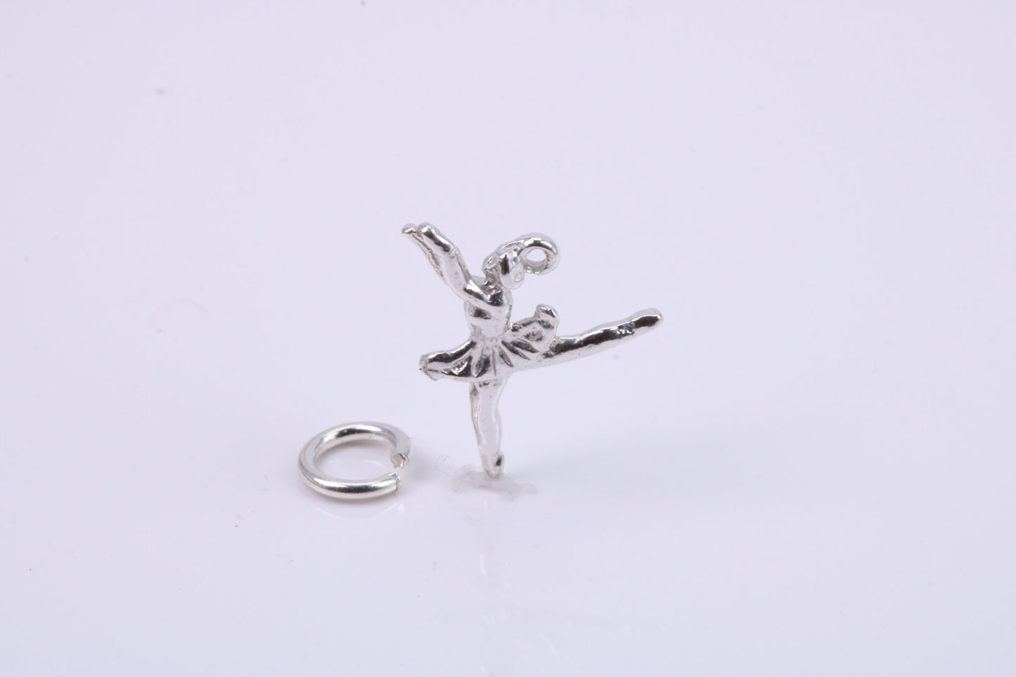 Ballerina Charm, Traditional Charm, Made from Solid 925 Grade Sterling Silver, Complete with Attachment Link