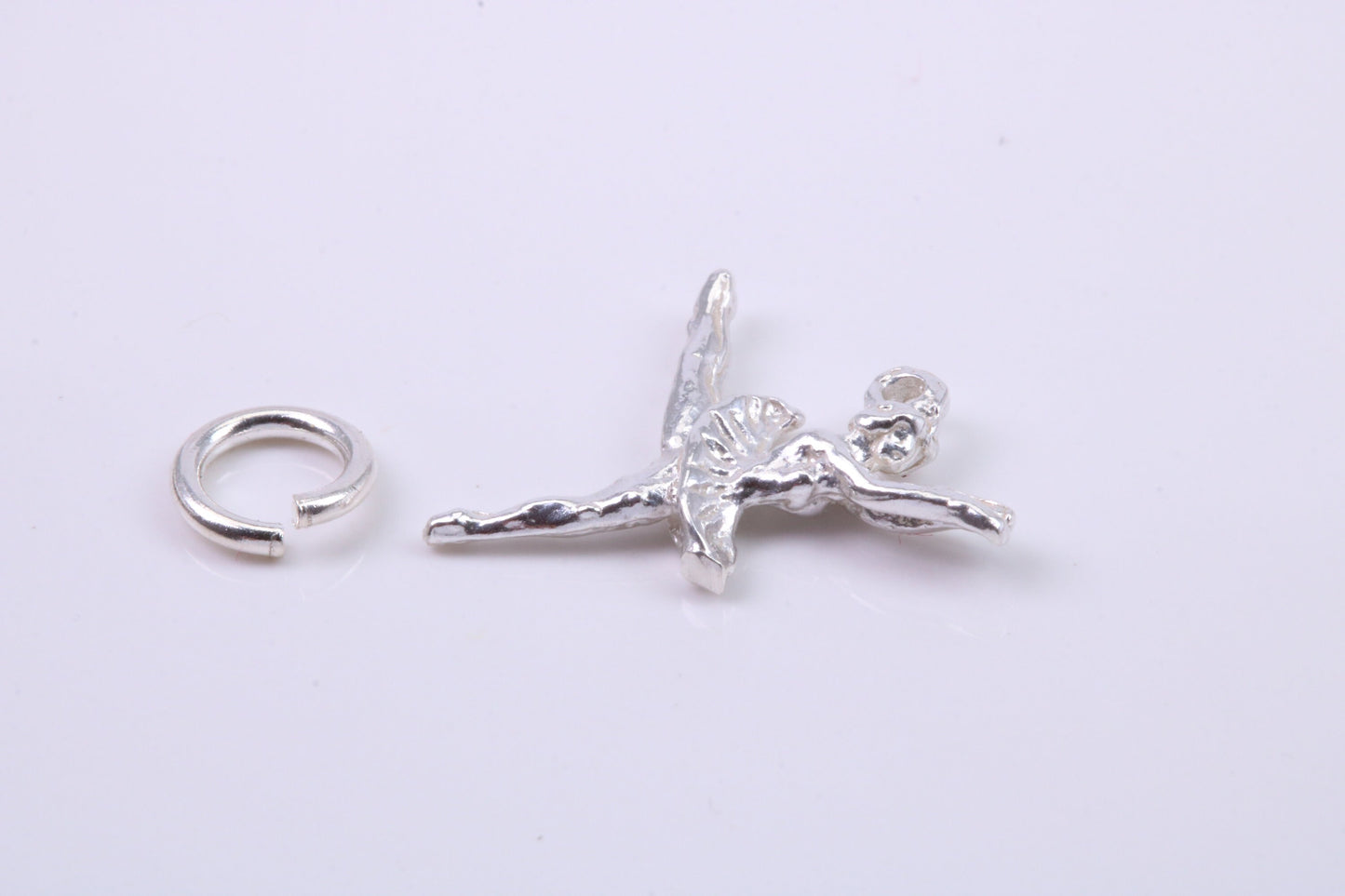 Ballerina Charm, Traditional Charm, Made from Solid 925 Grade Sterling Silver, Complete with Attachment Link