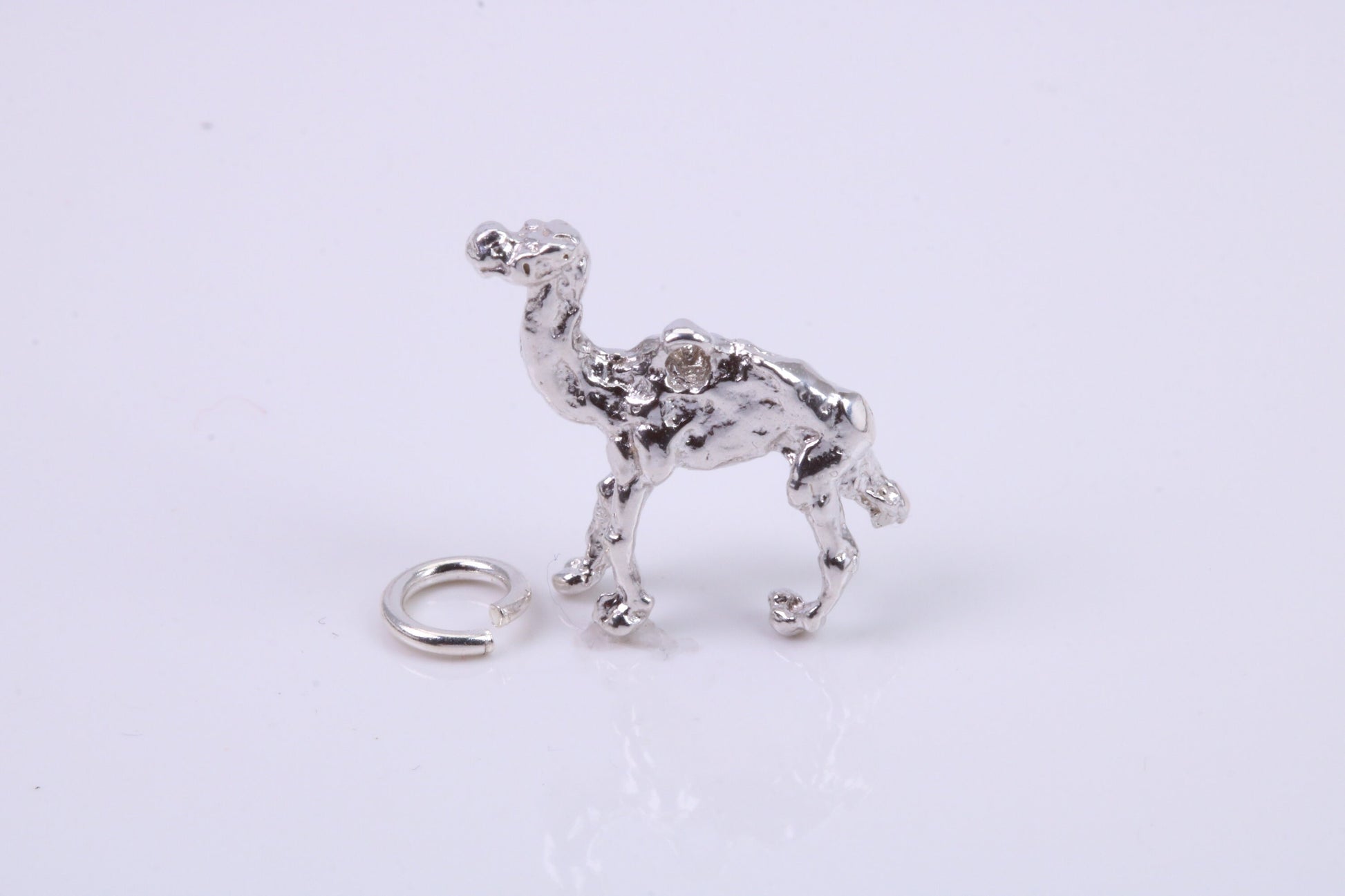 Arabian Camel Charm, Traditional Charm, Made from Solid 925 Grade Sterling Silver, Complete with Attachment Link