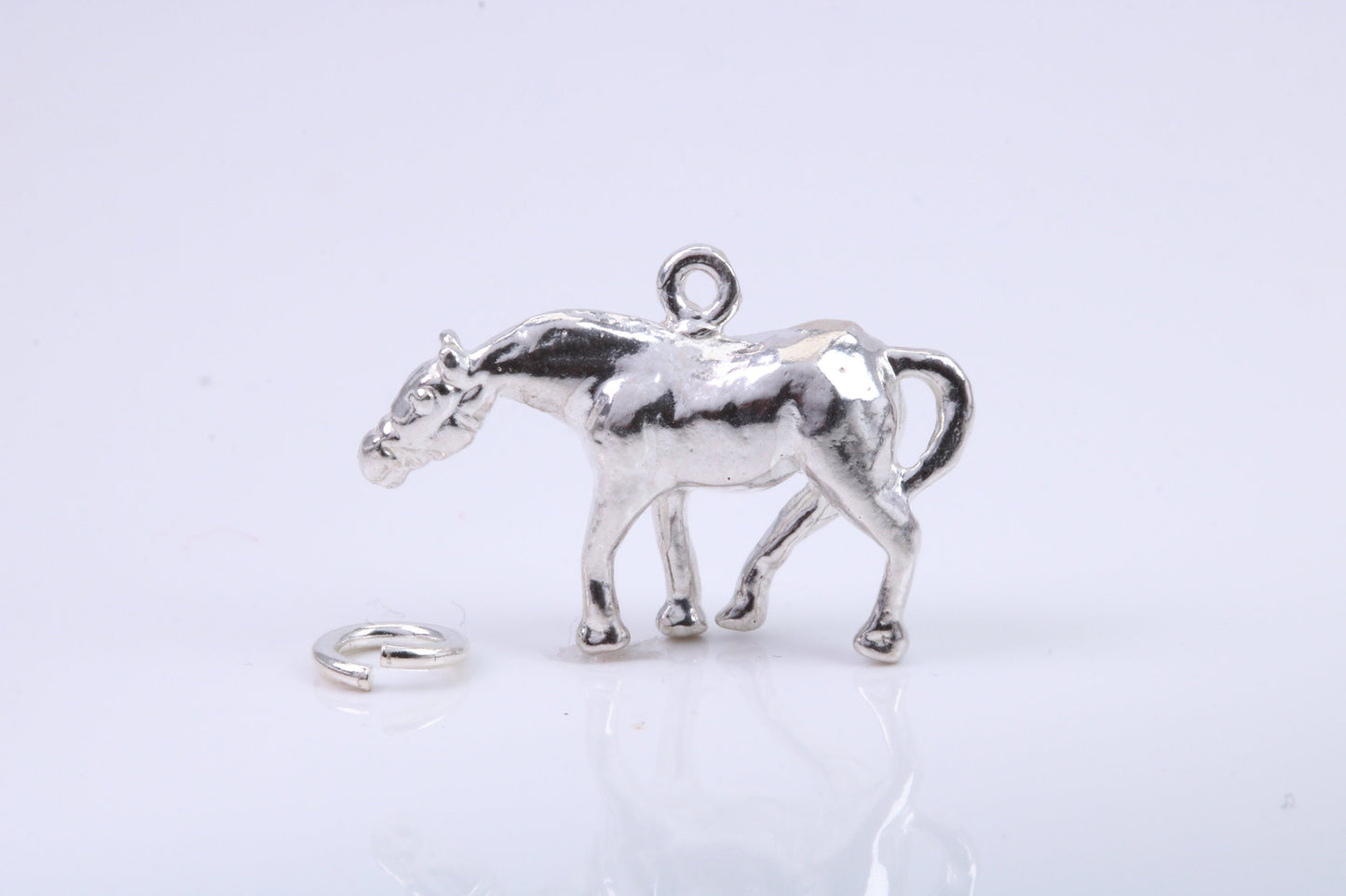 Horse Charm, Traditional Charm, Made from Solid 925 Grade Sterling Silver, Complete with Attachment Link