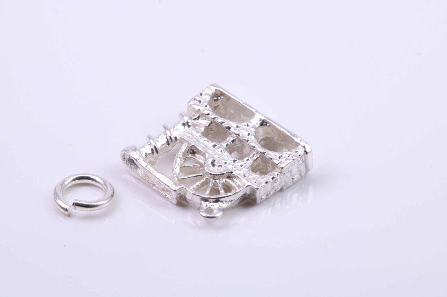 Watermill Charm, Traditional Charm, Made from Solid 925 Grade Sterling Silver, Complete with Attachment Link