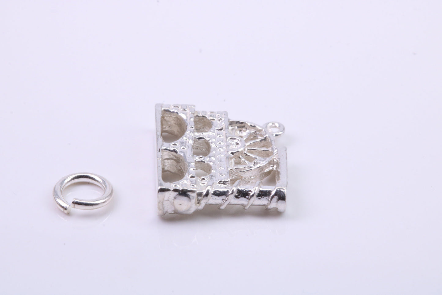Watermill Charm, Traditional Charm, Made from Solid 925 Grade Sterling Silver, Complete with Attachment Link