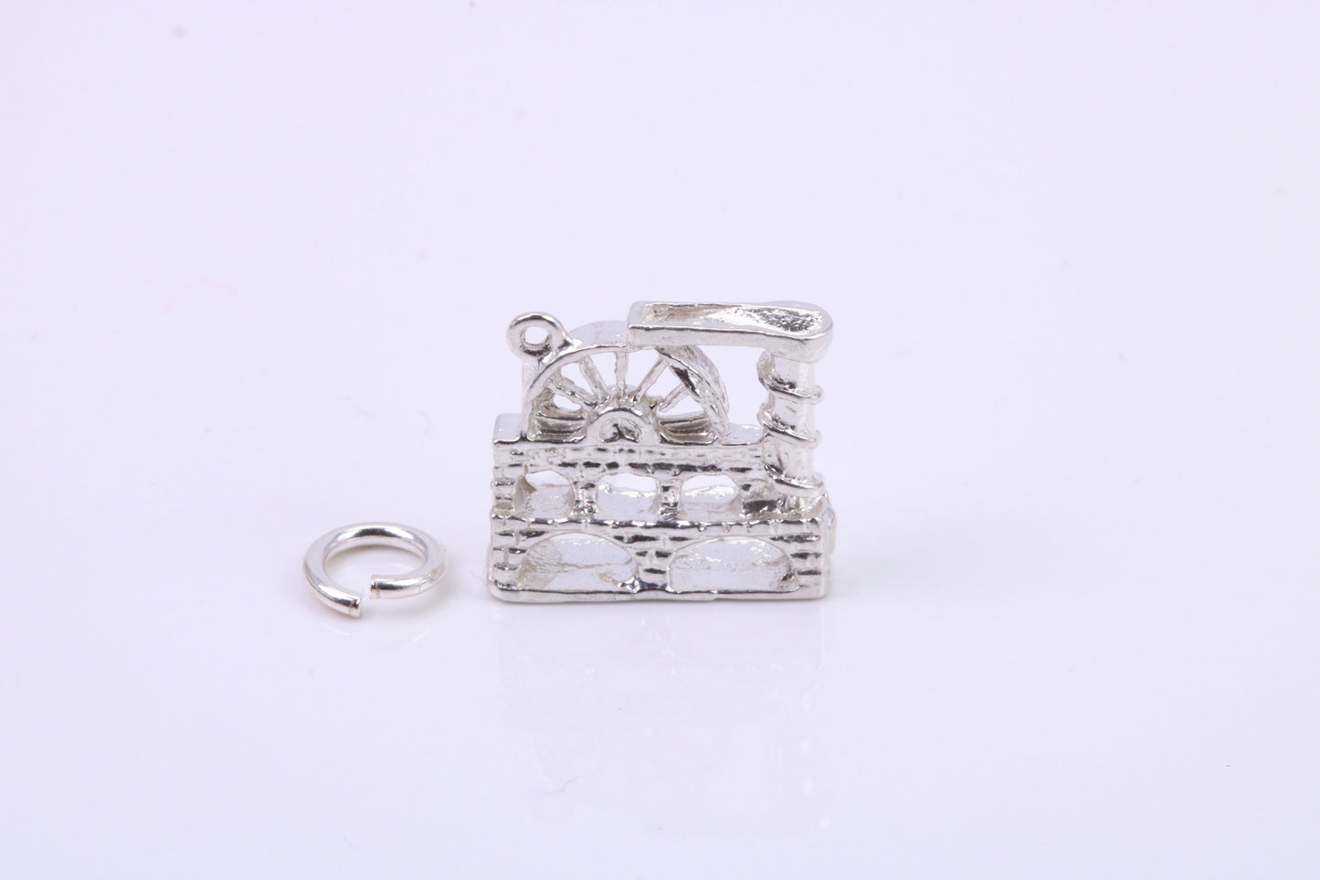 Watermill Charm, Traditional Charm, Made from Solid 925 Grade Sterling Silver, Complete with Attachment Link