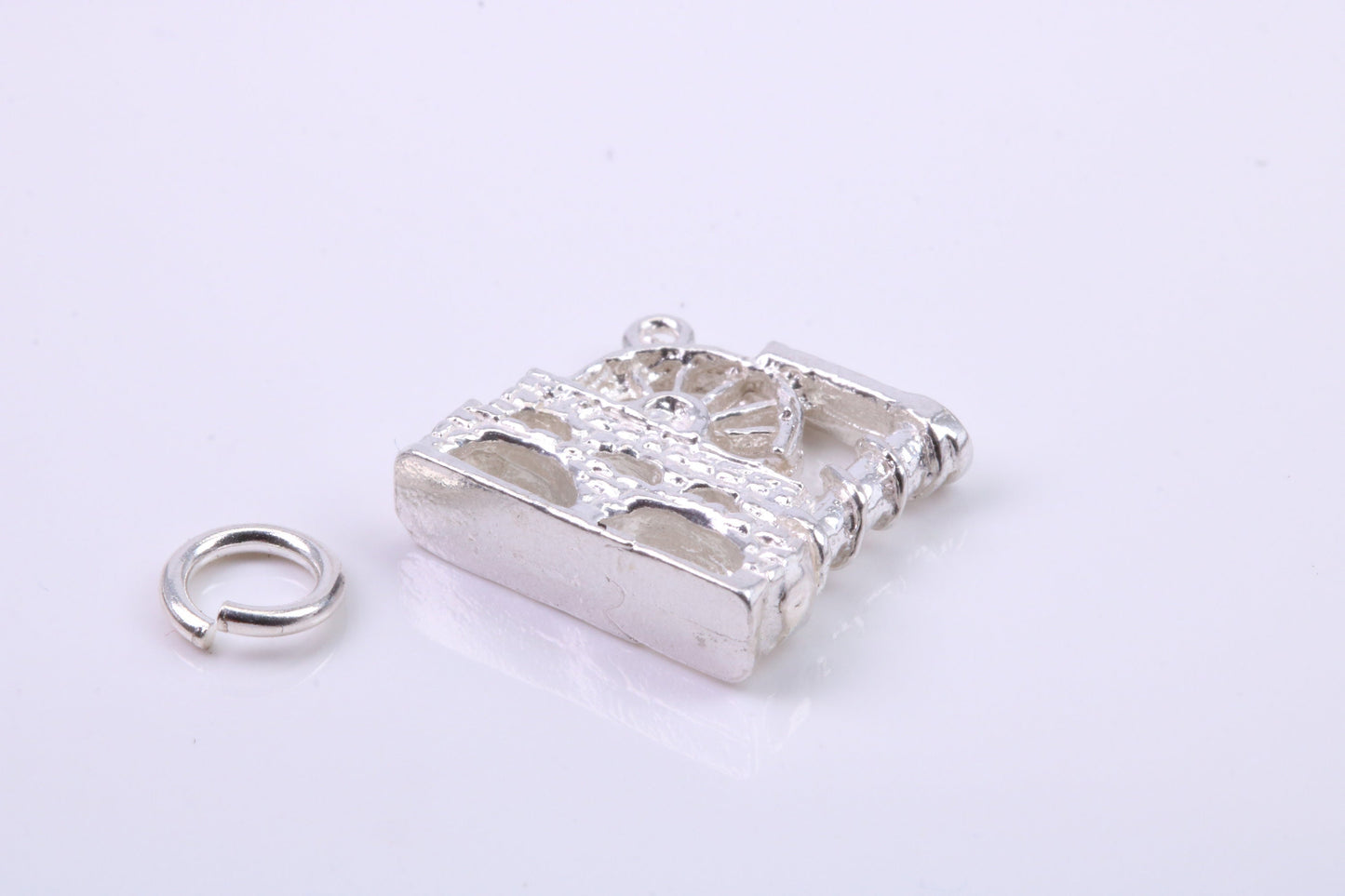Watermill Charm, Traditional Charm, Made from Solid 925 Grade Sterling Silver, Complete with Attachment Link