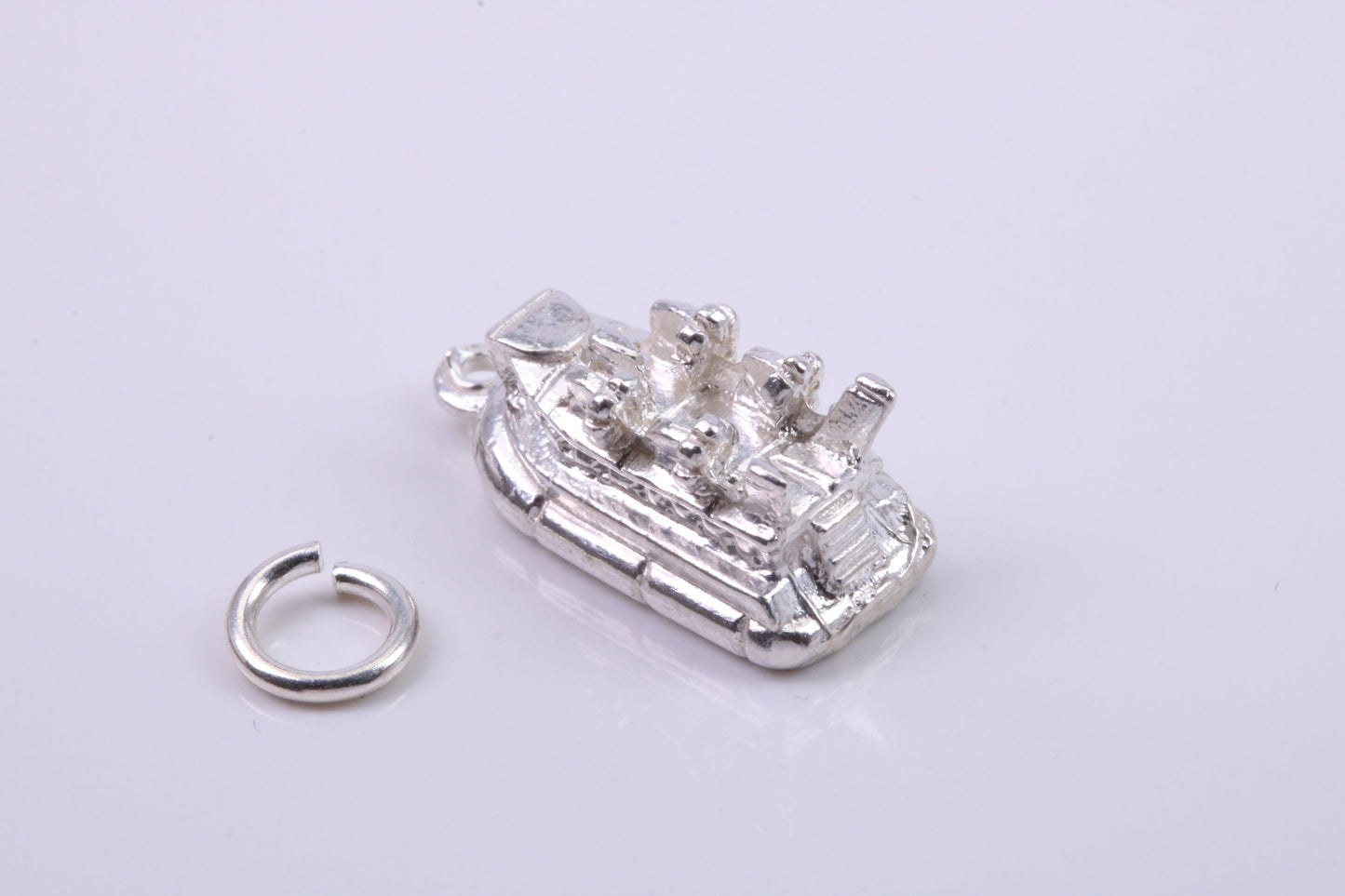 Hovercraft Charm, Traditional Charm, Made from Solid 925 Grade Sterling Silver, Complete with Attachment Link