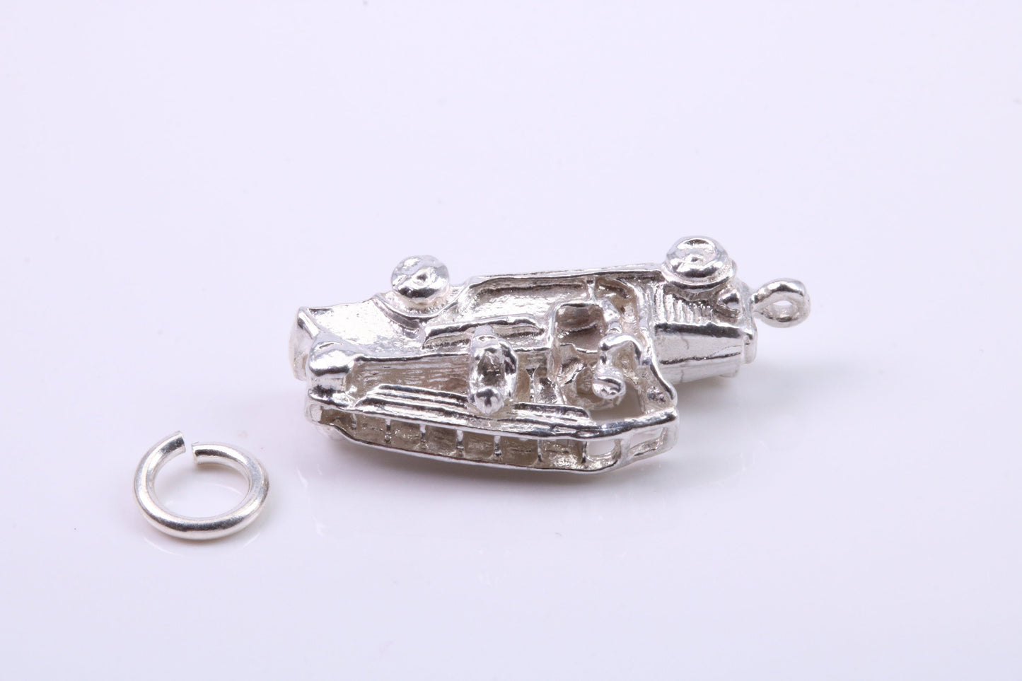 Fire Engine Charm, Traditional Charm, Made from Solid 925 Grade Sterling Silver, Complete with Attachment Link