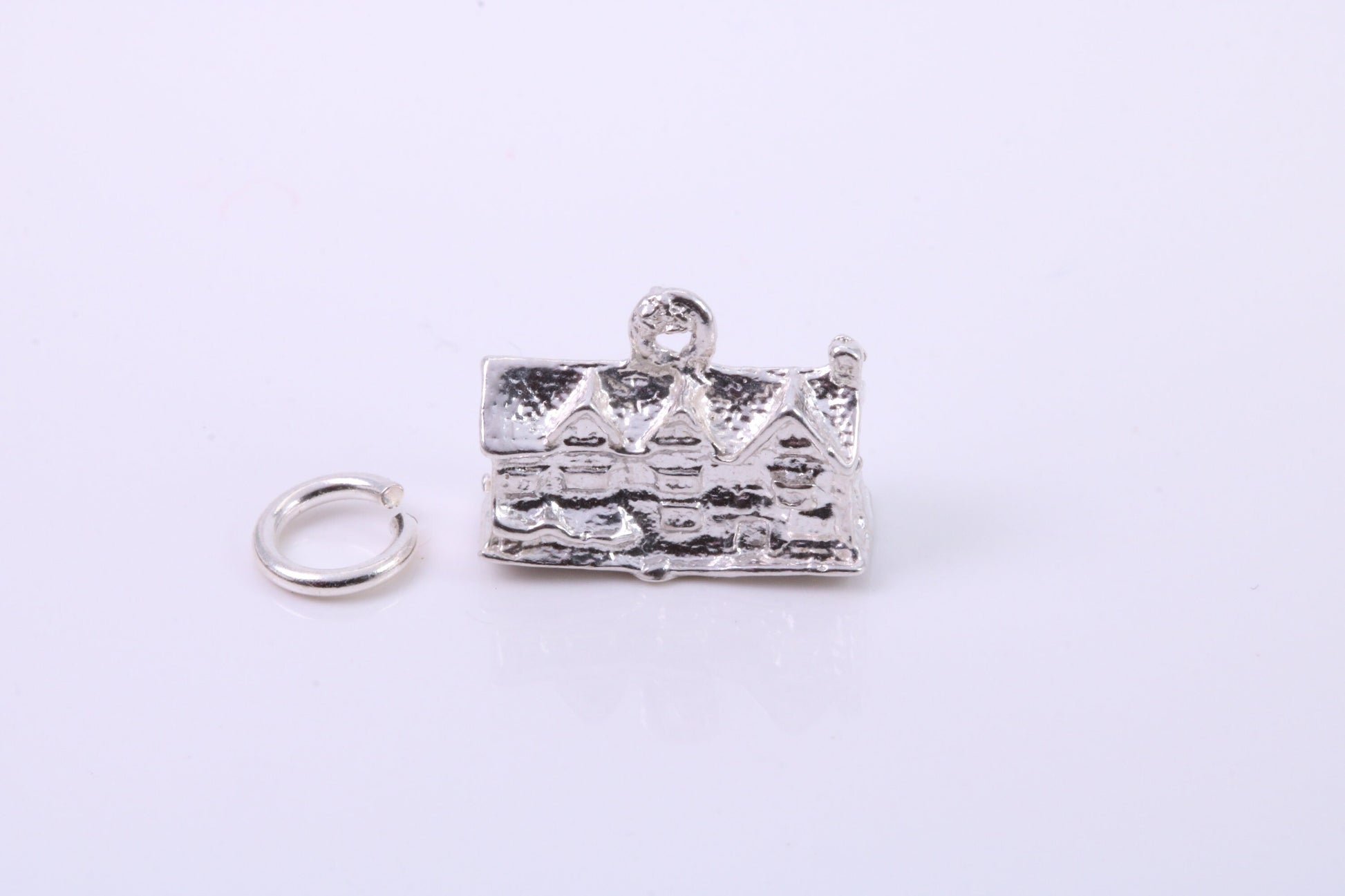 Country Cottage Charm, Traditional Charm, Made from Solid 925 Grade Sterling Silver, Complete with Attachment Link