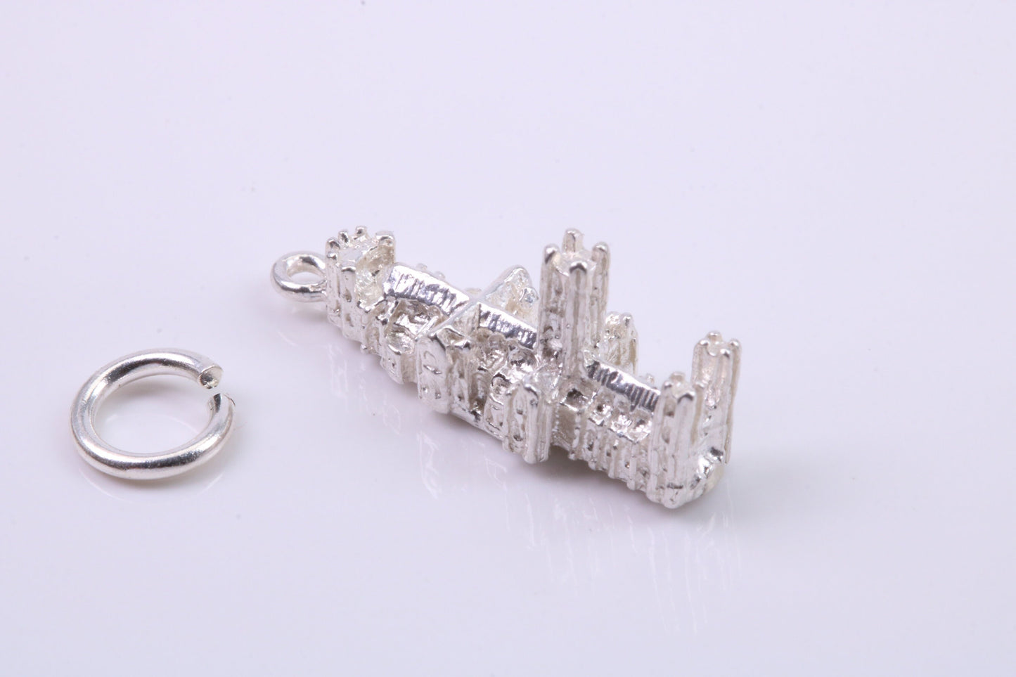 Cathedral Charm, Traditional Charm, Made from Solid 925 Grade Sterling Silver, Complete with Attachment Link