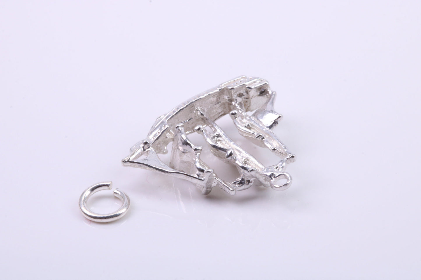 Sailing Boat Charm, Traditional Charm, Made from Solid 925 Grade Sterling Silver, Complete with Attachment Link