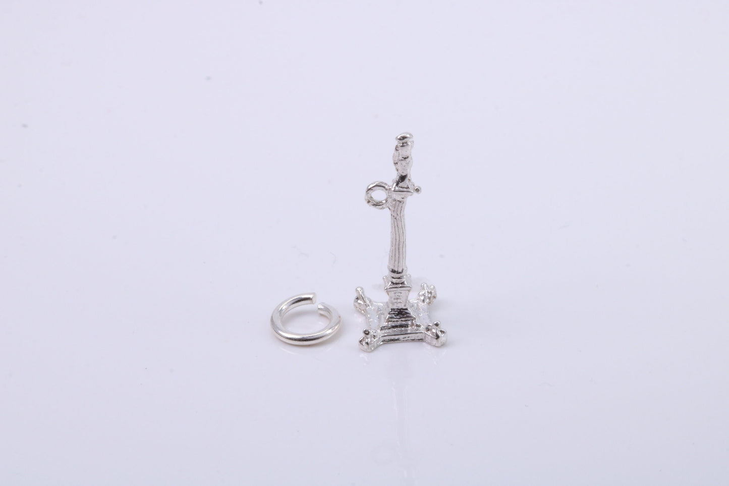 Iconic Nelsons Column Charm, Traditional Charm, Made from Solid 925 Grade Sterling Silver, Complete with Attachment Link