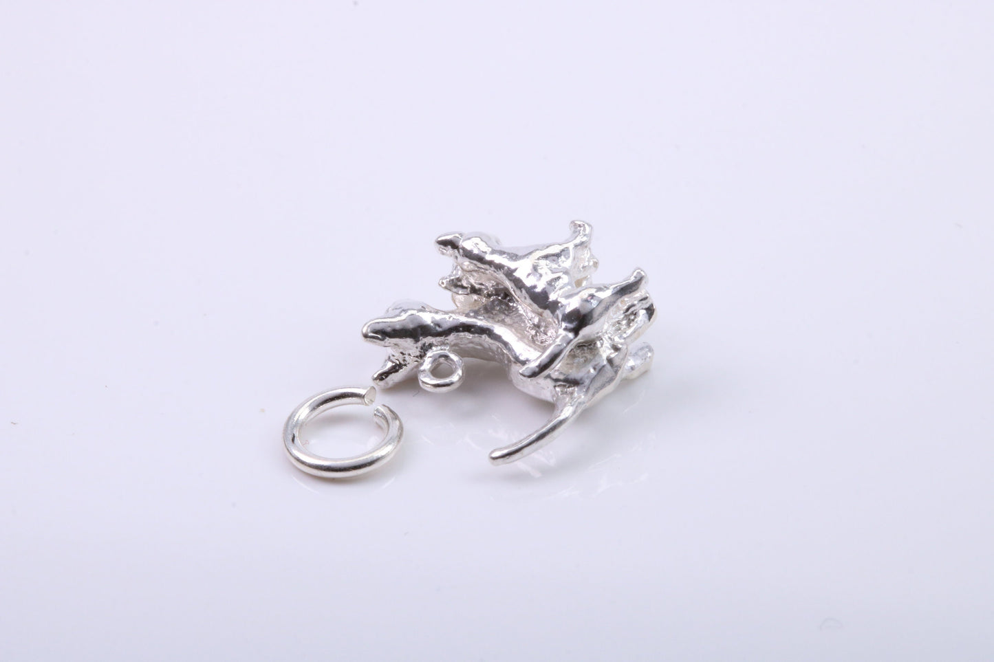 Cat with Kitten Charm, Traditional Charm, Made from Solid 925 Grade Sterling Silver, Complete with Attachment Link