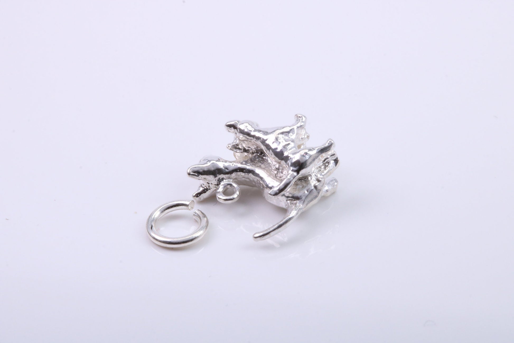 Cat with Kitten Charm, Traditional Charm, Made from Solid 925 Grade Sterling Silver, Complete with Attachment Link