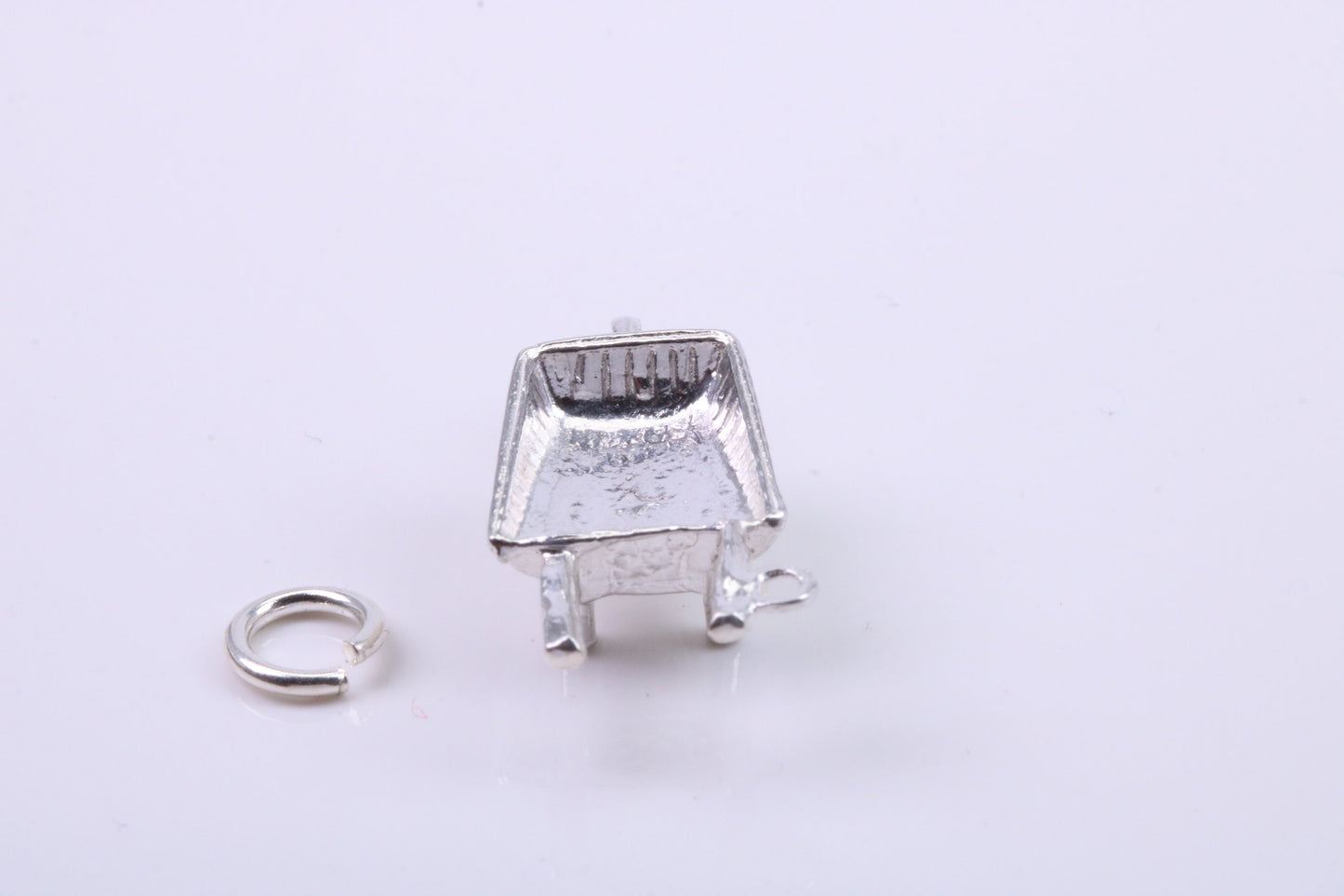 Wheel Barrow Charm, Traditional Charm, Made from Solid 925 Grade Sterling Silver, Complete with Attachment Link