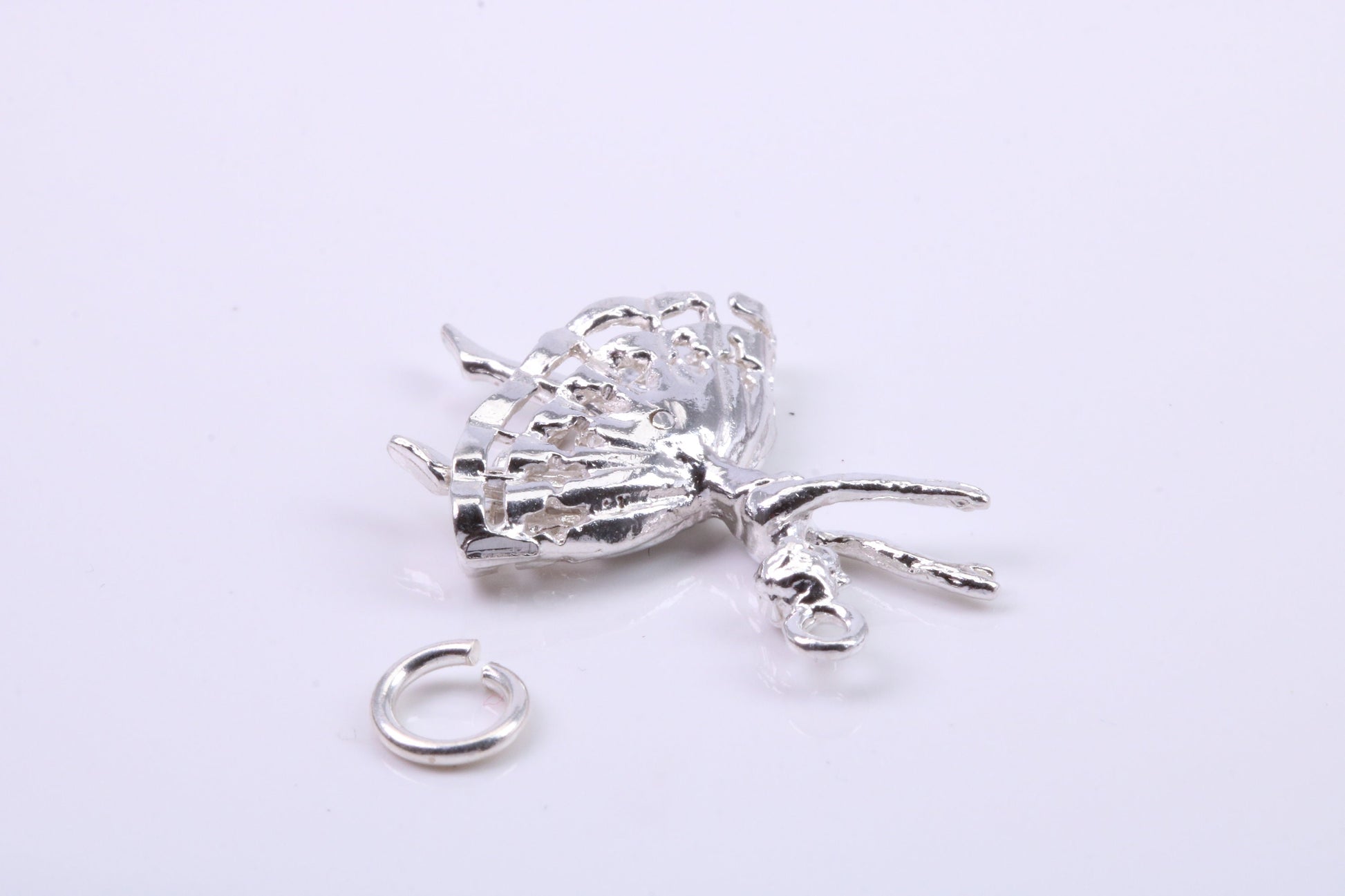 Ballerina Charm, Traditional Charm, Made from Solid 925 Grade Sterling Silver, Complete with Attachment Link