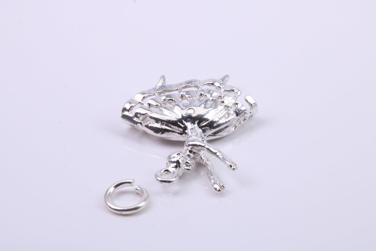 Ballerina Charm, Traditional Charm, Made from Solid 925 Grade Sterling Silver, Complete with Attachment Link