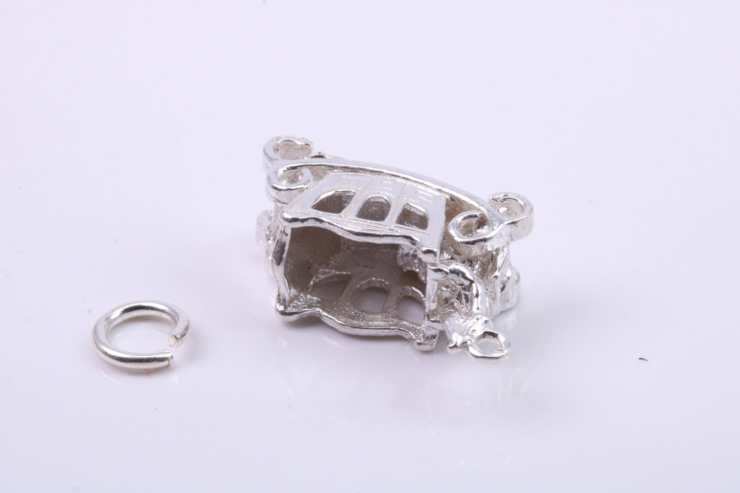 Princess Carriage Charm, Traditional Charm, Made from Solid 925 Grade Sterling Silver, Complete with Attachment Link
