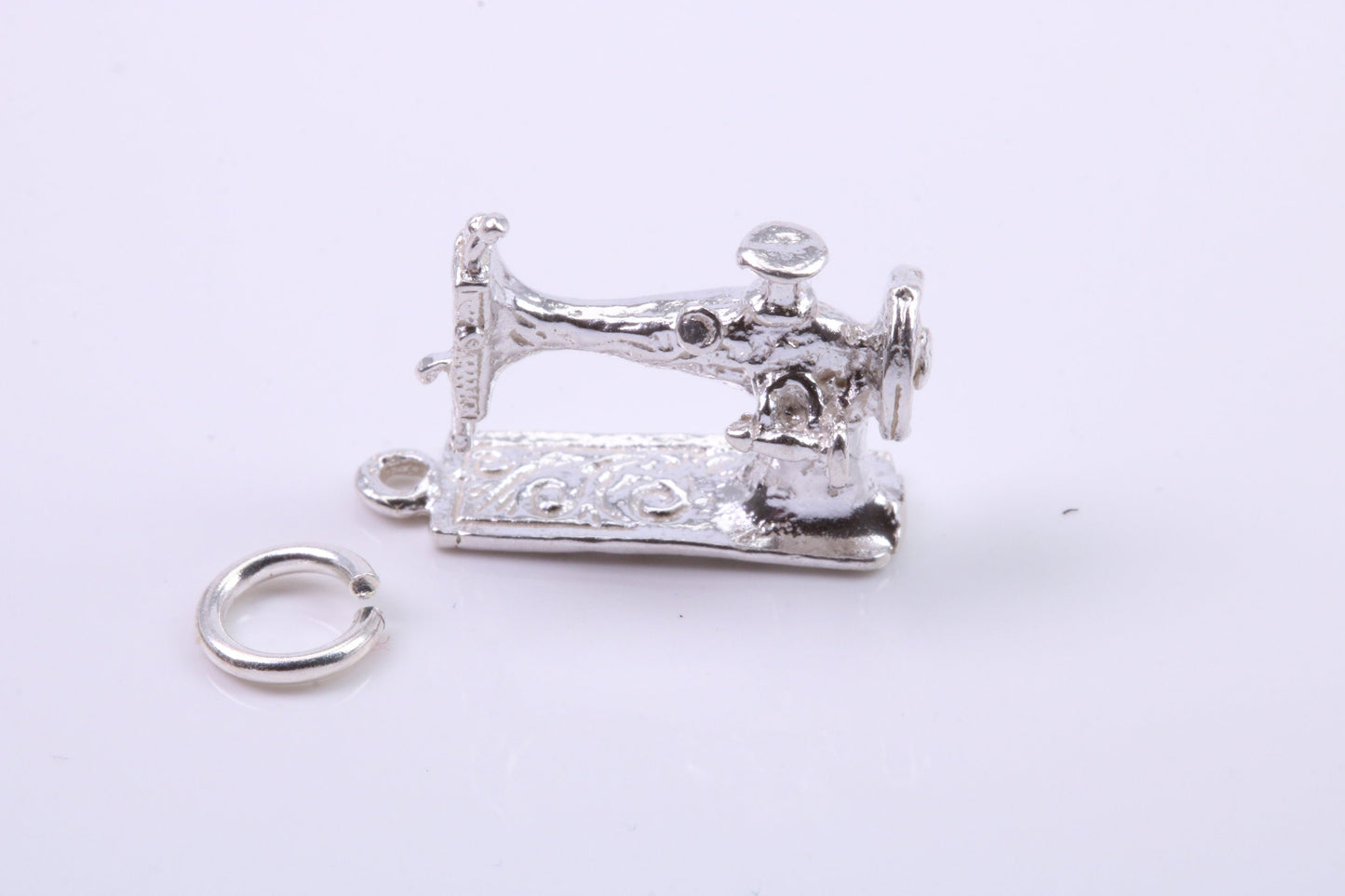 Sewing Machine Charm, Traditional Charm, Made from Solid 925 Grade Sterling Silver, Complete with Attachment Link