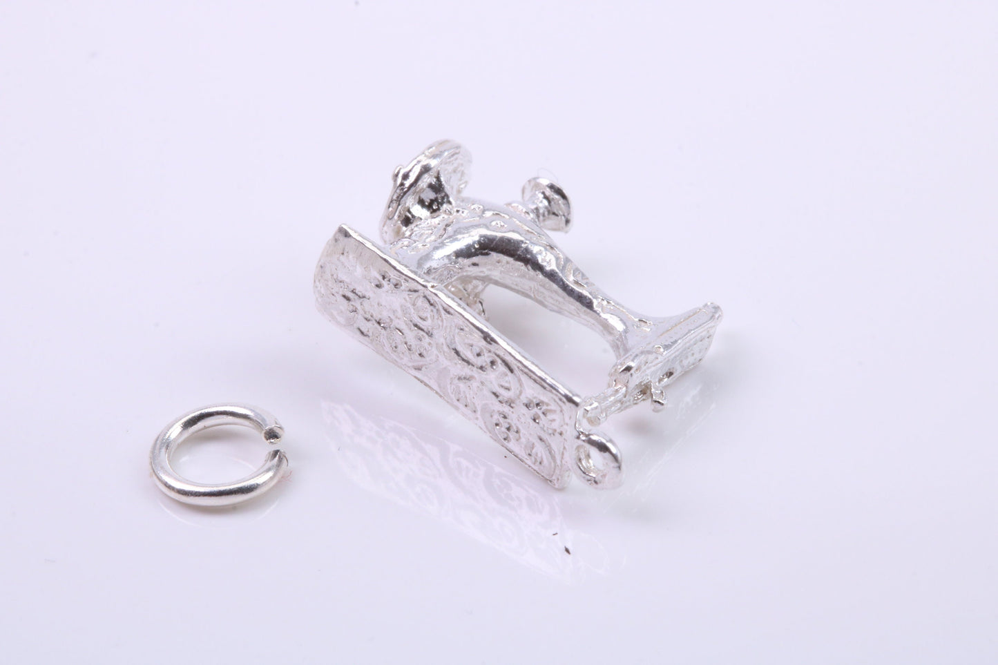 Sewing Machine Charm, Traditional Charm, Made from Solid 925 Grade Sterling Silver, Complete with Attachment Link