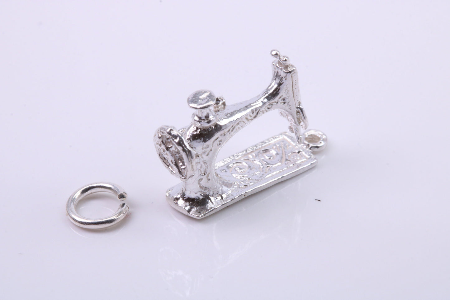 Sewing Machine Charm, Traditional Charm, Made from Solid 925 Grade Sterling Silver, Complete with Attachment Link