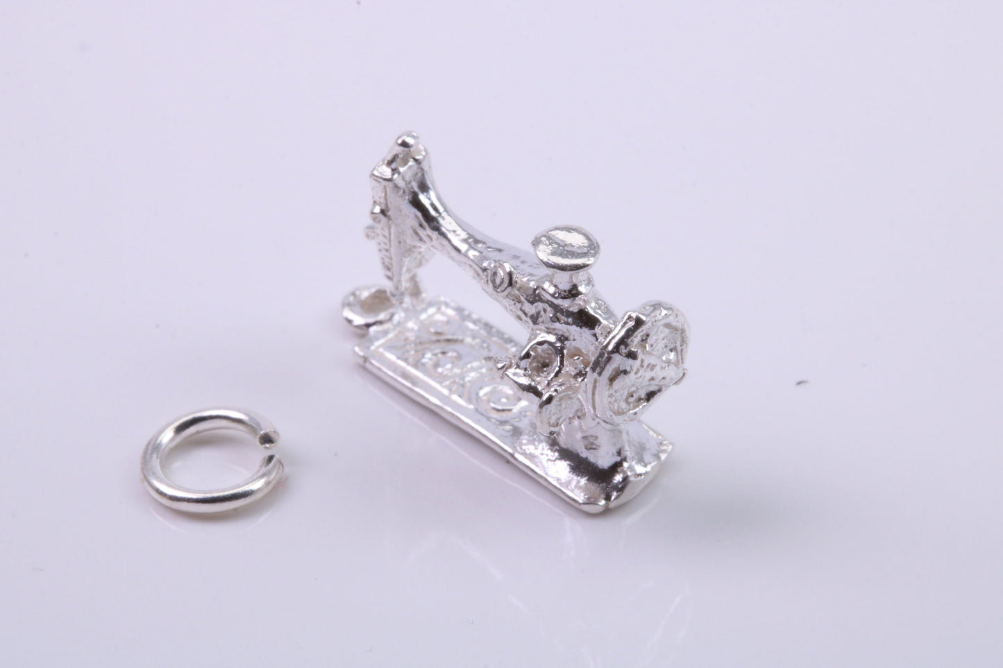 Sewing Machine Charm, Traditional Charm, Made from Solid 925 Grade Sterling Silver, Complete with Attachment Link