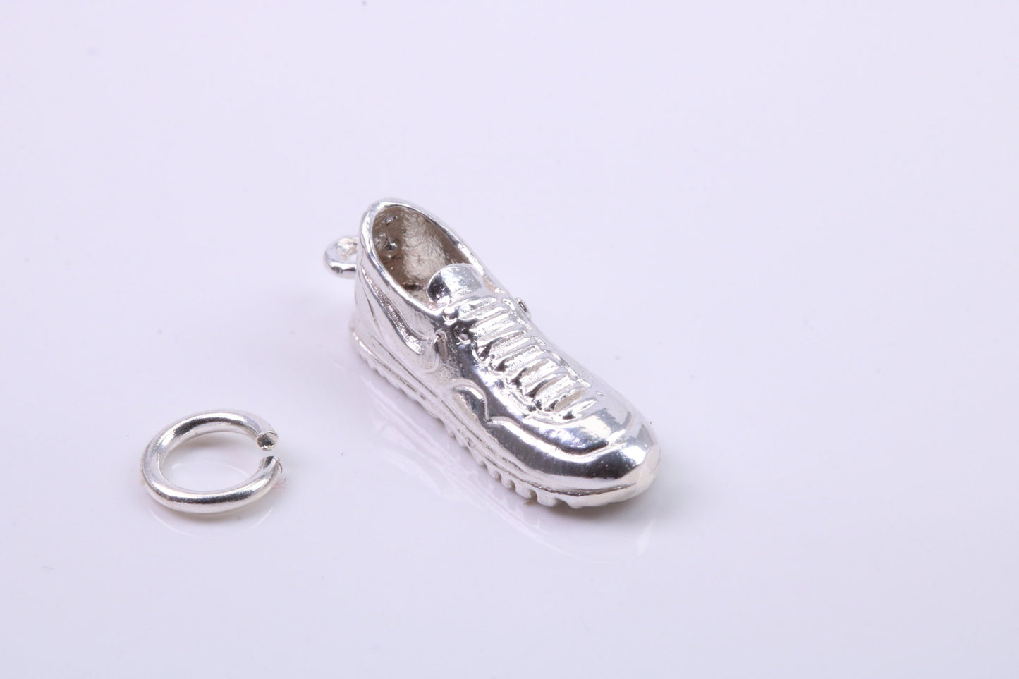 Trainer Shoe Charm, Traditional Charm, Made from Solid 925 Grade Sterling Silver, Complete with Attachment Link