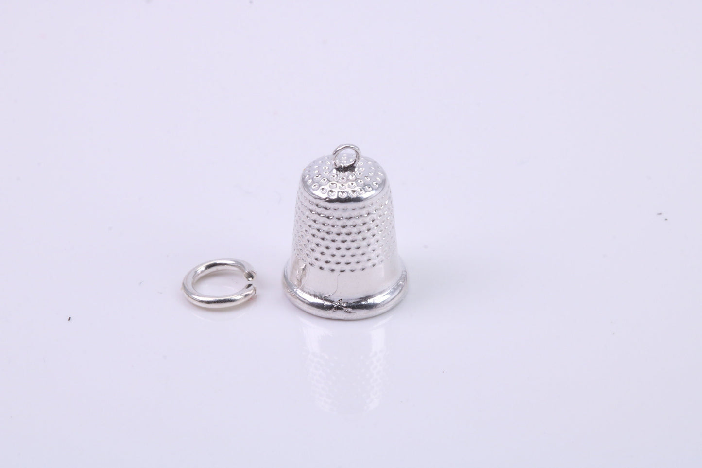 Sewing Thimble Charm, Traditional Charm, Made from Solid 925 Grade Sterling Silver, Complete with Attachment Link