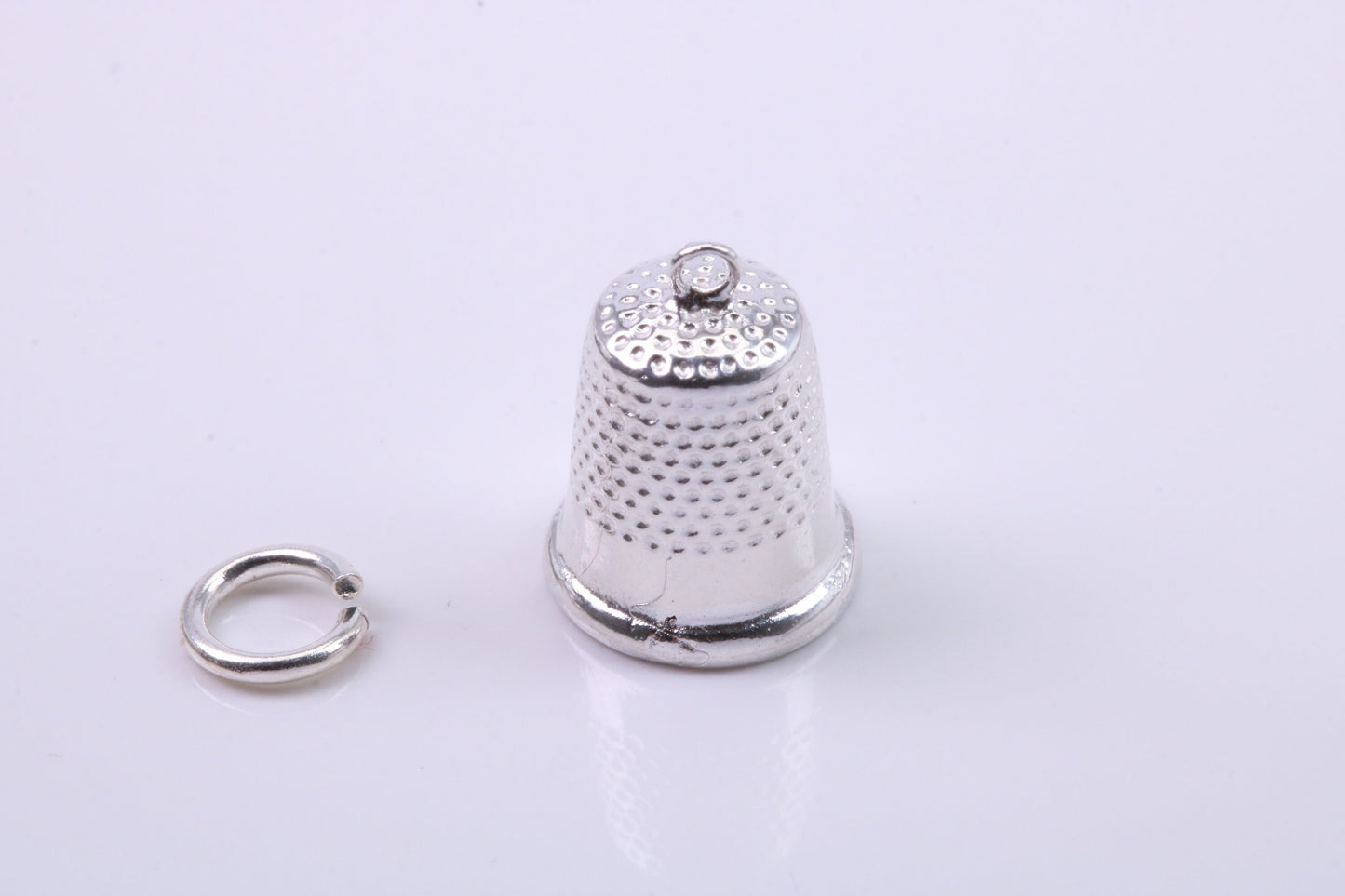 Sewing Thimble Charm, Traditional Charm, Made from Solid 925 Grade Sterling Silver, Complete with Attachment Link
