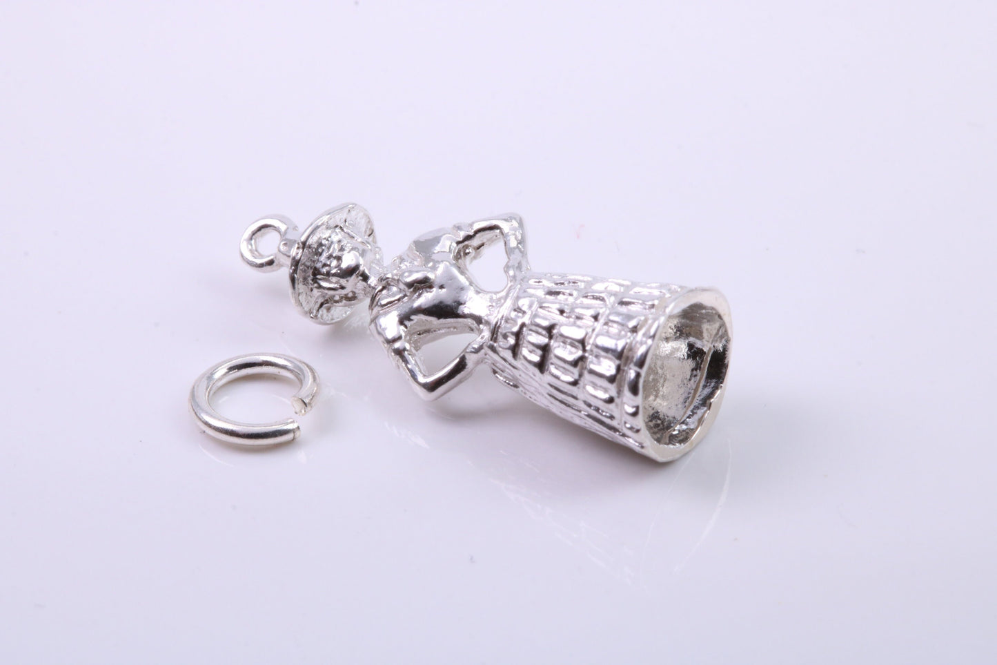 Welsh Lady Charm, Traditional Charm, Made from Solid 925 Grade Sterling Silver, Complete with Attachment Link