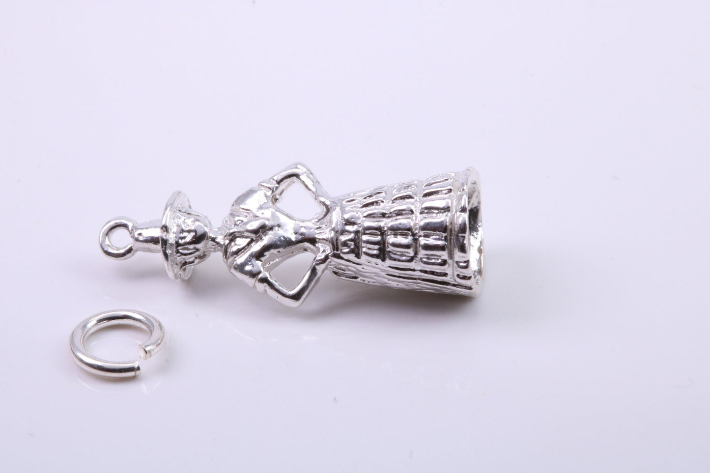 Welsh Lady Charm, Traditional Charm, Made from Solid 925 Grade Sterling Silver, Complete with Attachment Link