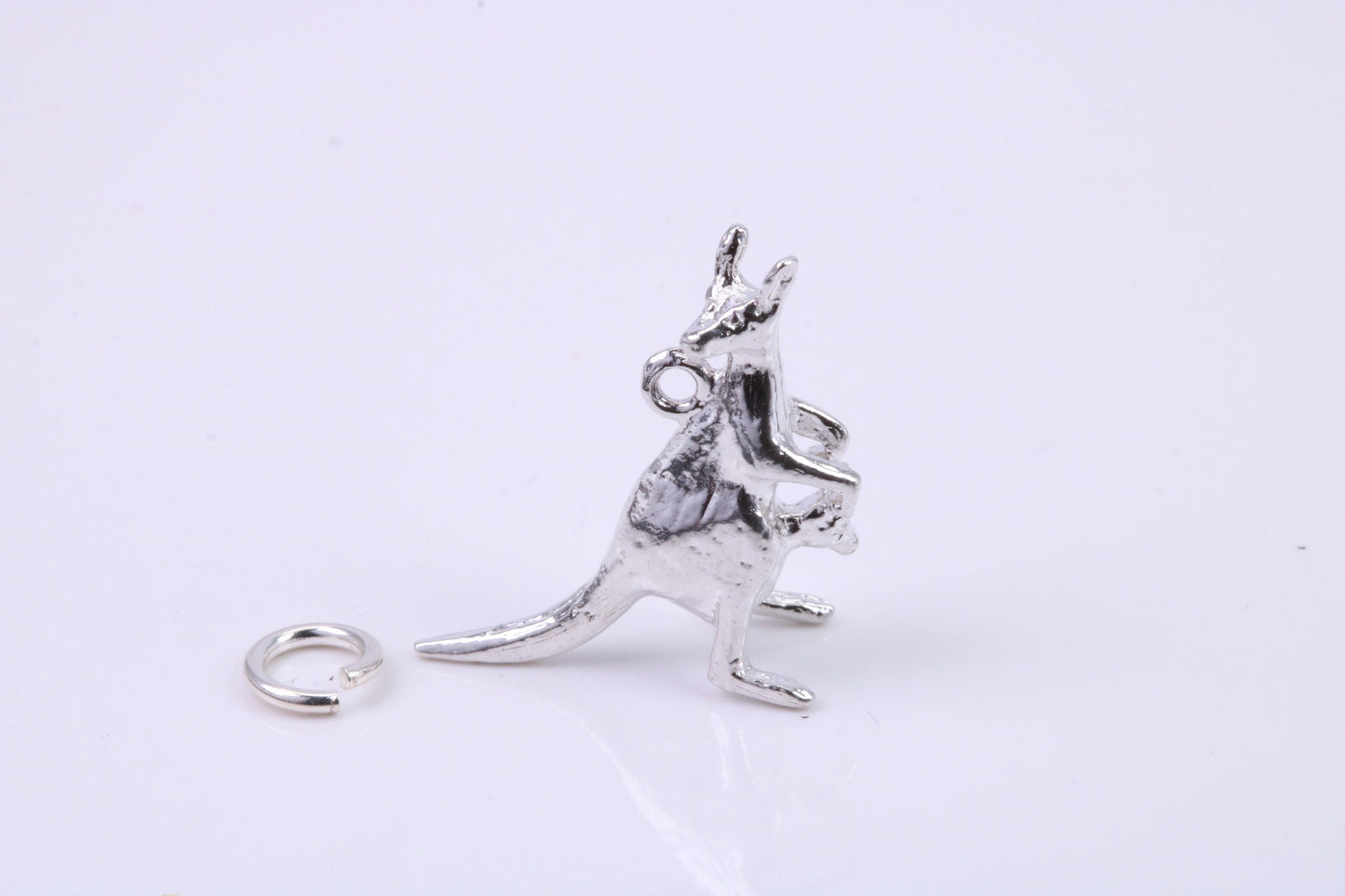 Kangaroo Charm, Traditional Charm, Made from Solid 925 Grade Sterling Silver, Complete with Attachment Link