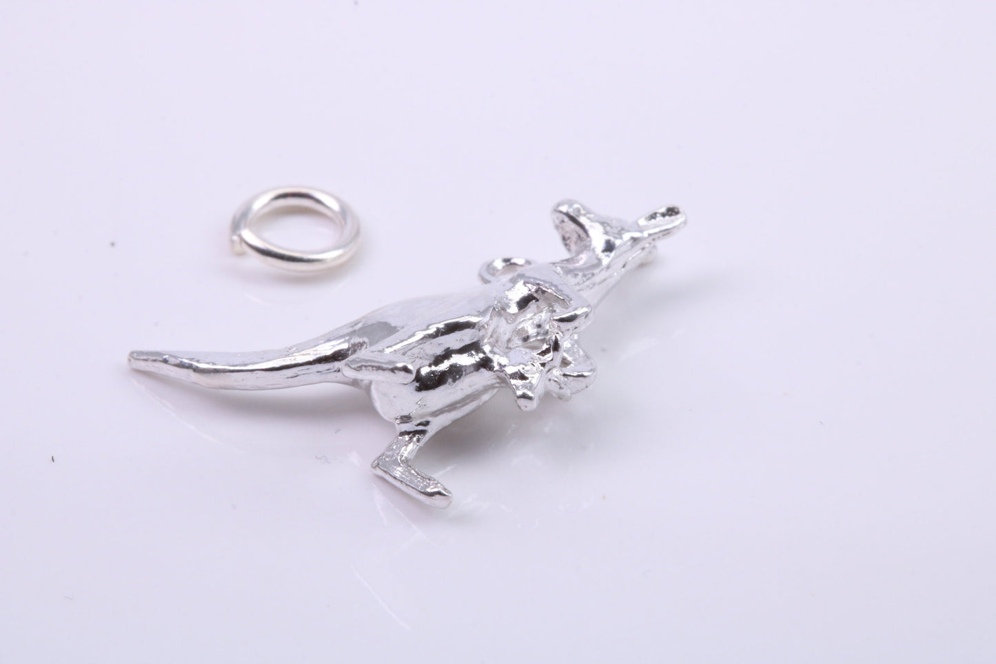 Kangaroo Charm, Traditional Charm, Made from Solid 925 Grade Sterling Silver, Complete with Attachment Link